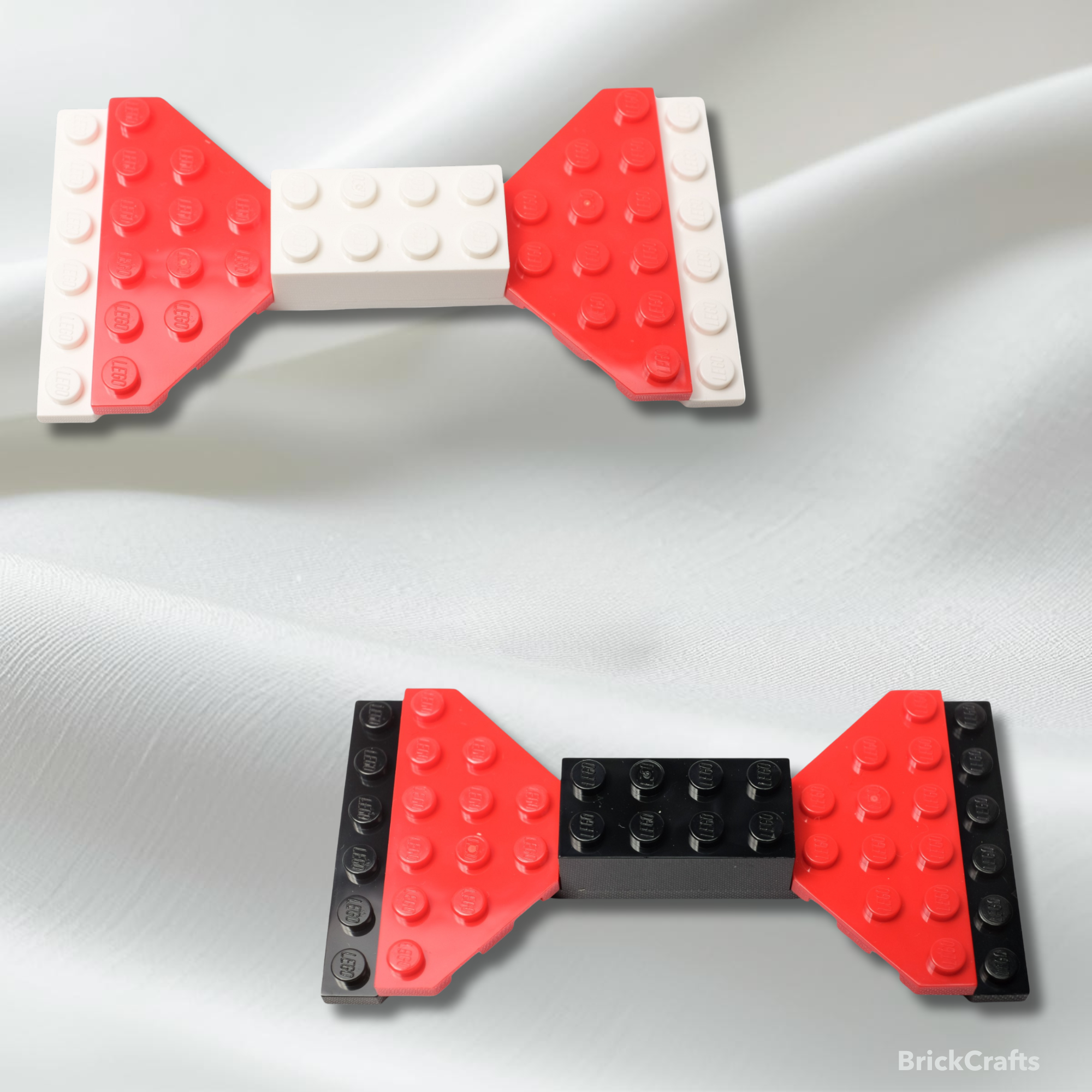 Magnetic LEGO Bow Tie or Hairbow - Black or White Centers
