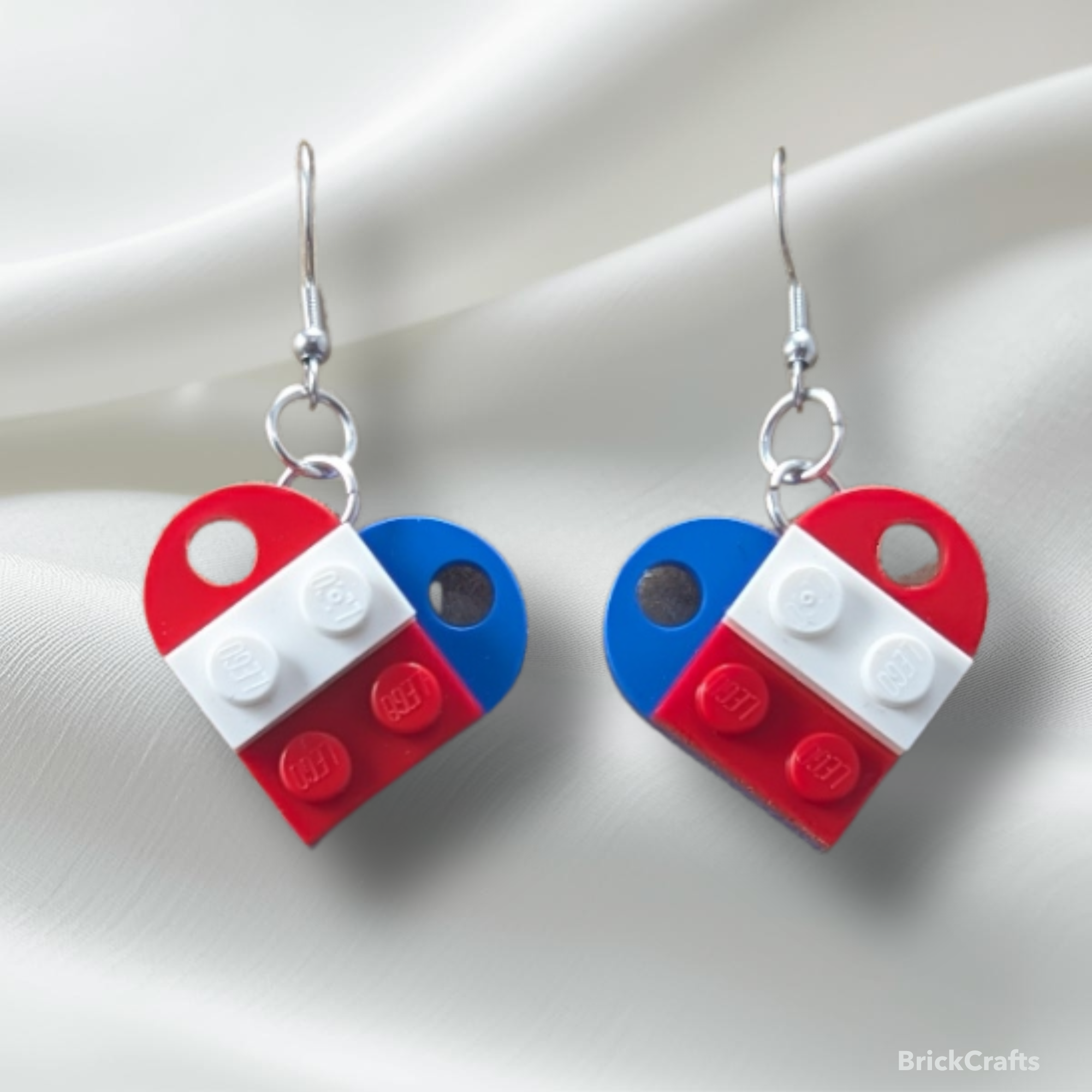Heart-Shaped LEGO Earrings