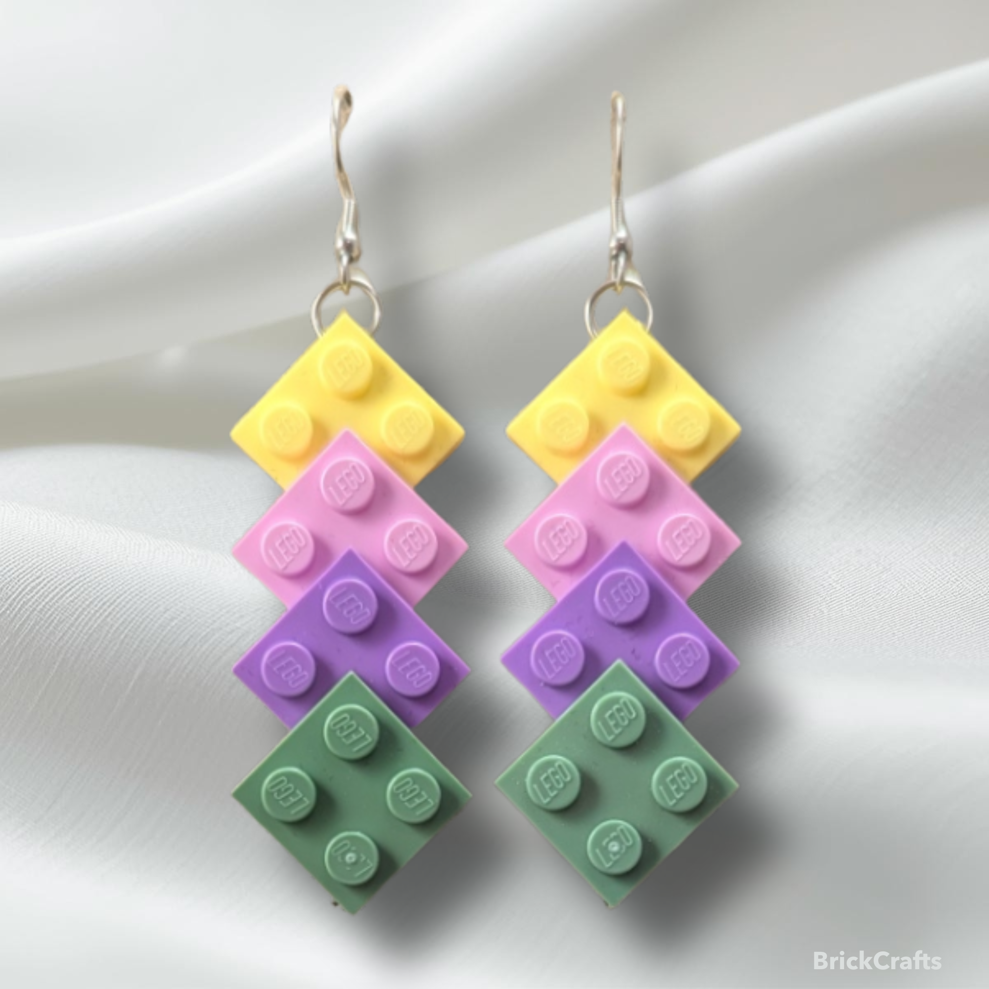 Quadruple Straight LEGO Earrings