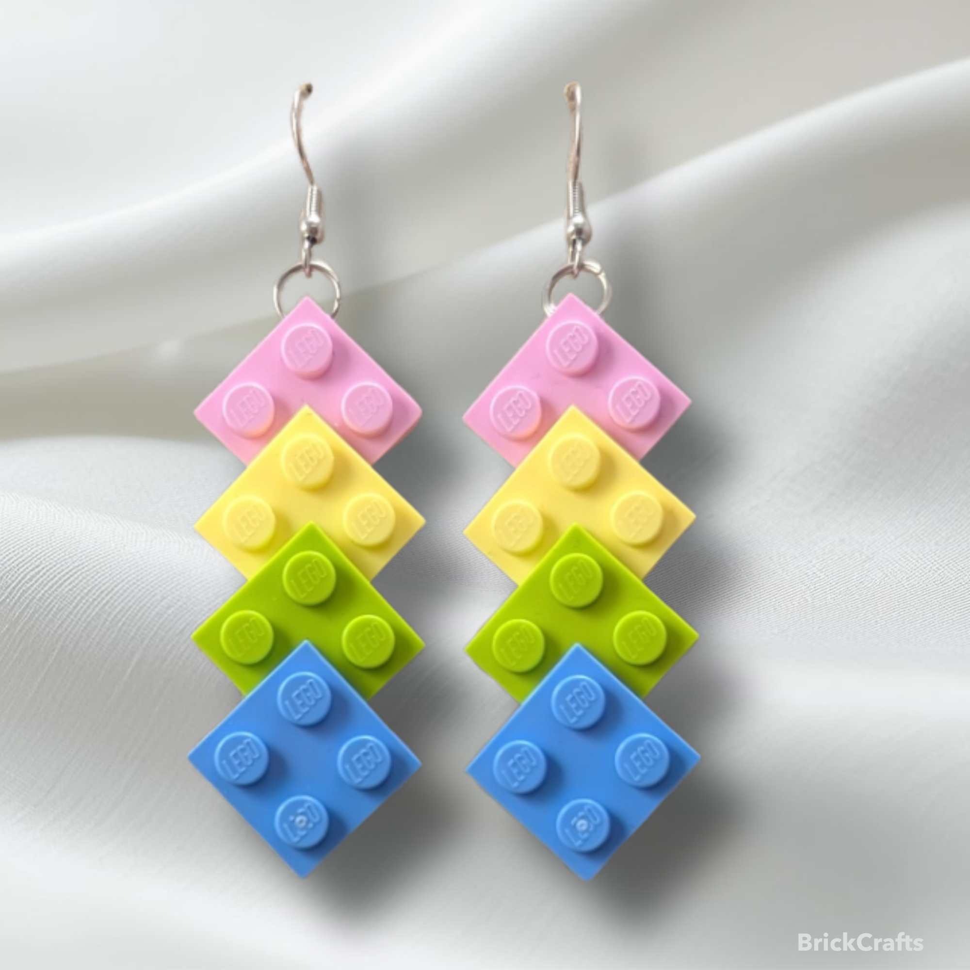 Quadruple Straight LEGO Earrings