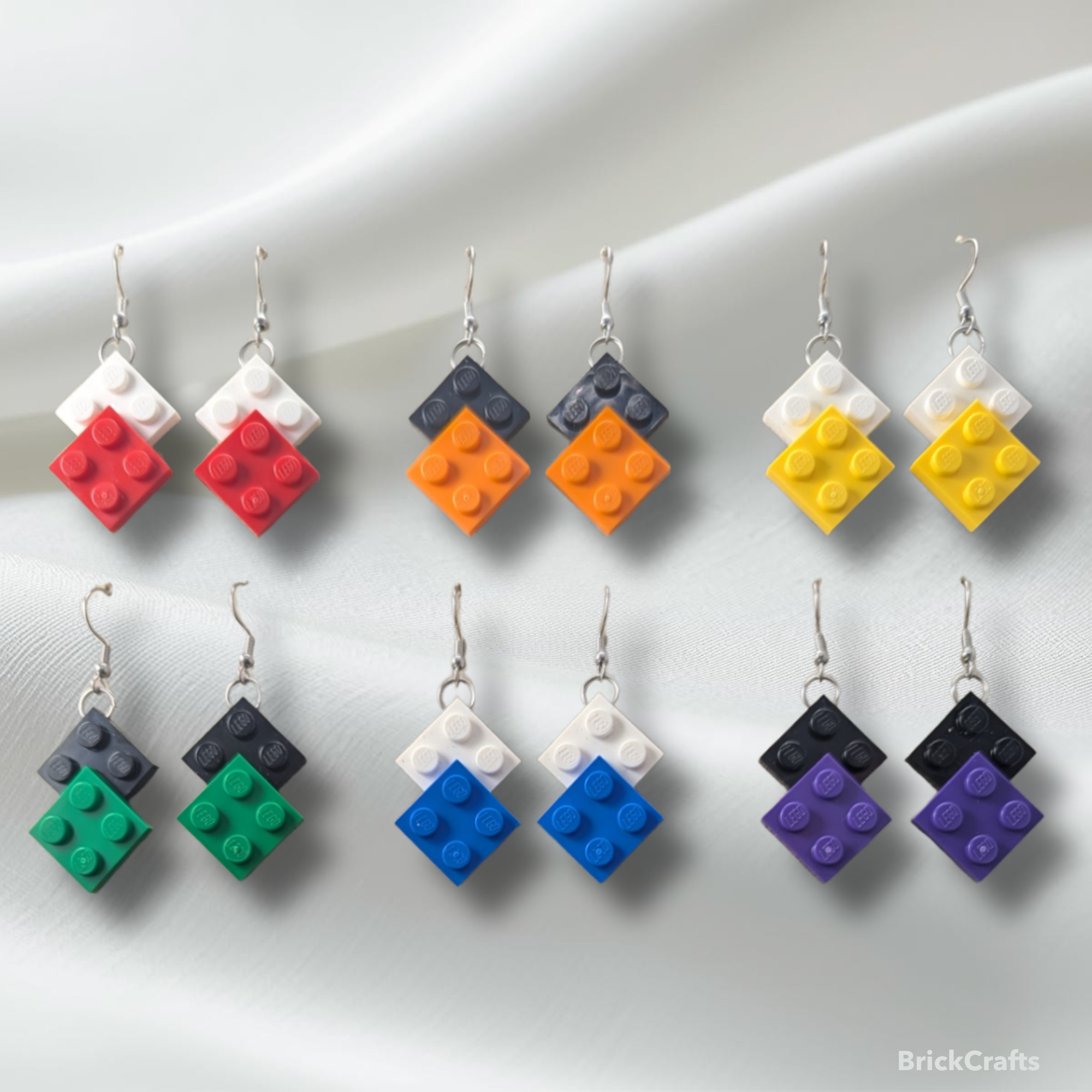 Double Dangle 2x2 LEGO Plate Earrings 