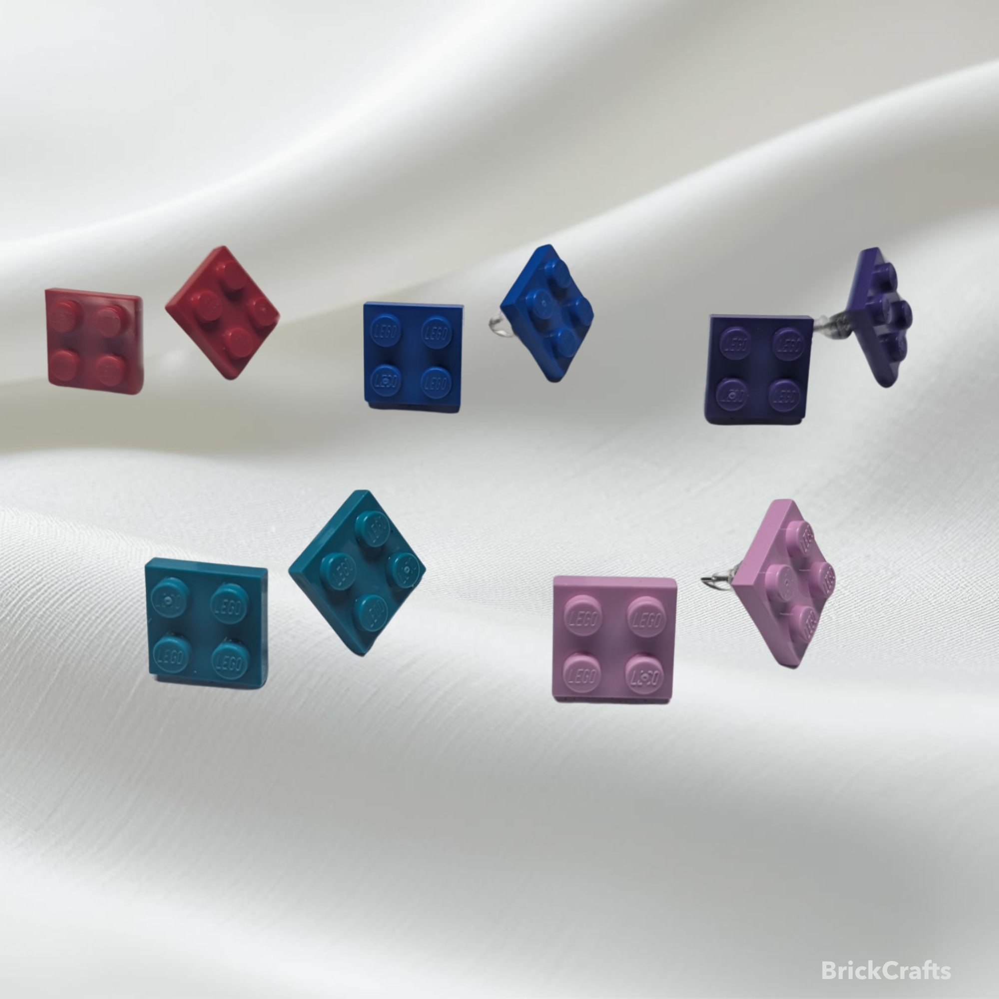 Colorful LEGO Stud Earrings