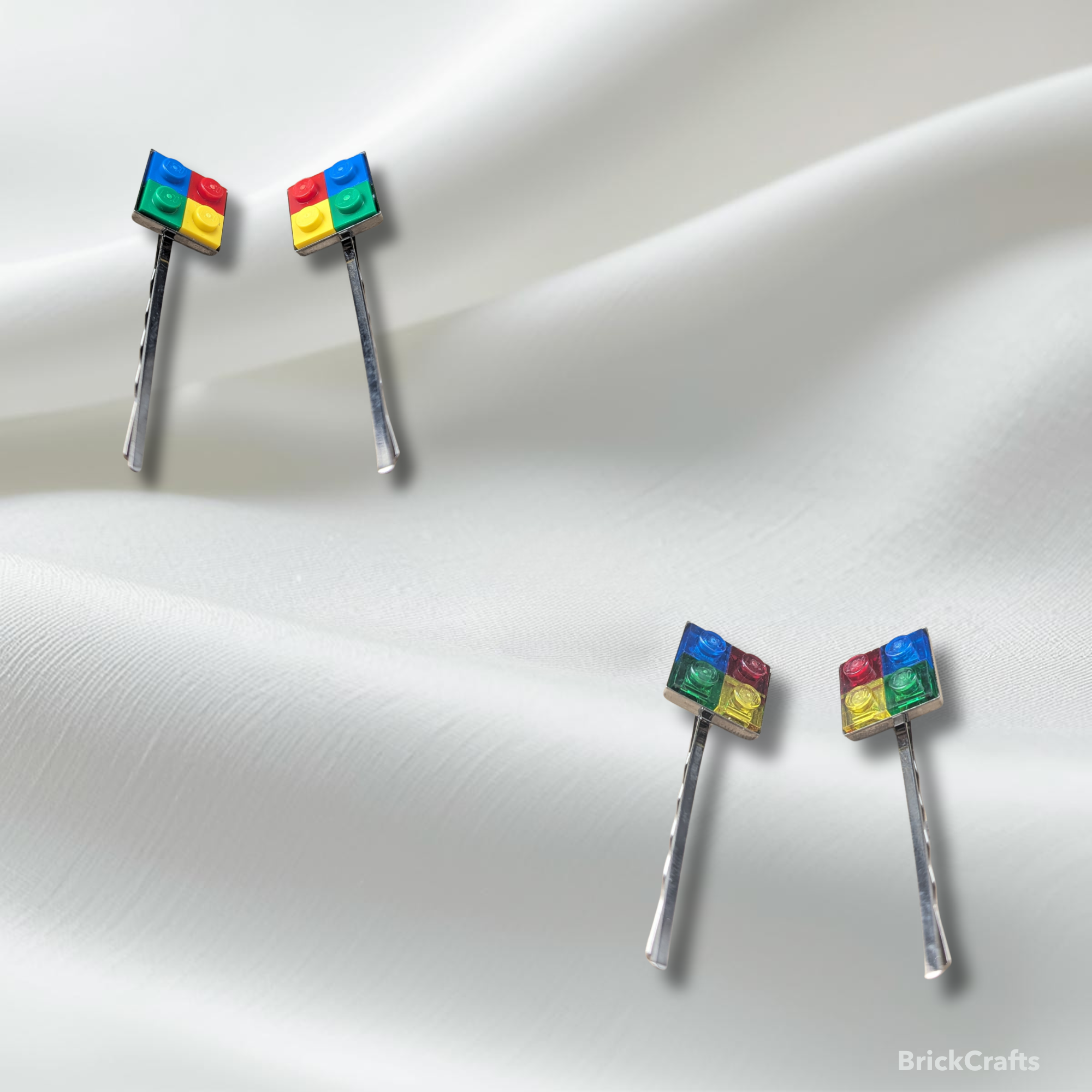 Square Bezel Bobby Pin Hair Clips