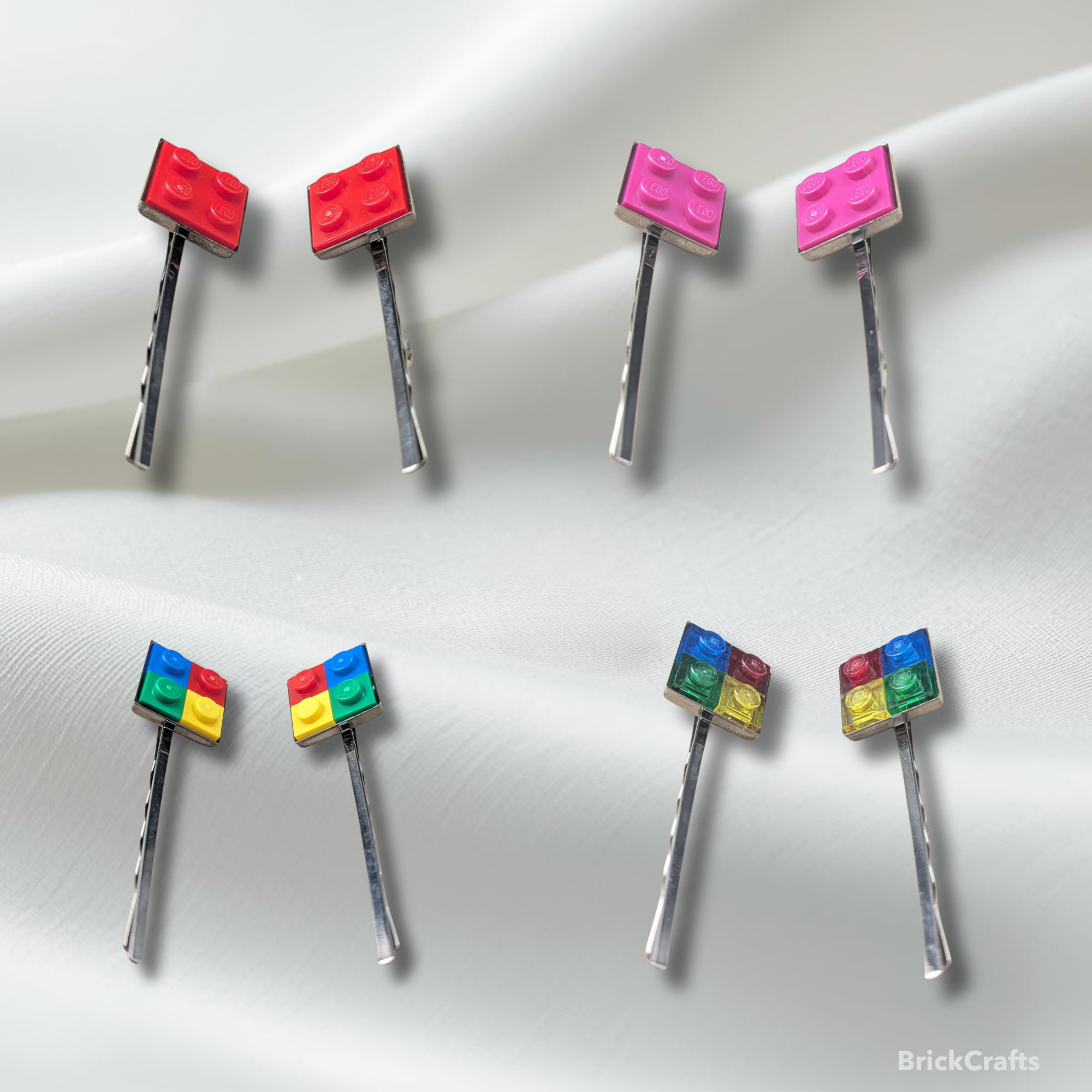 Square Bezel Bobby Pin Hair Clips