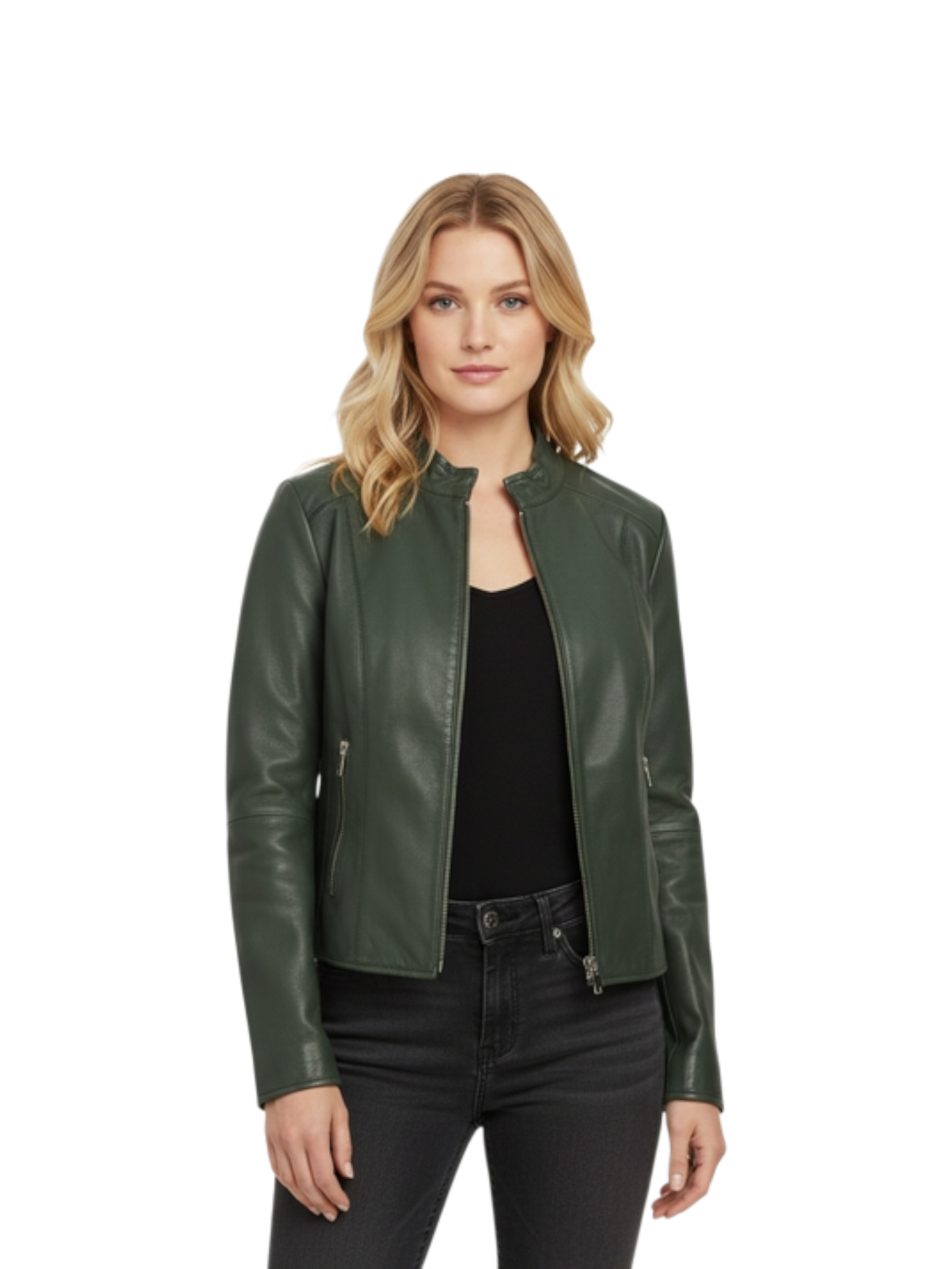 Giubbino in Pelle Elasticizzato Foresta