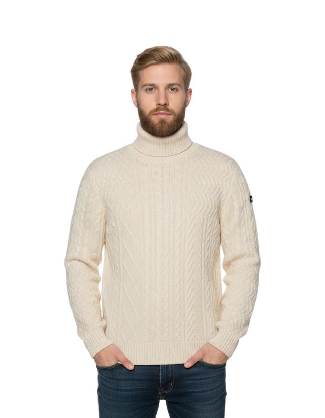 Maglione Collo Alto Schott PLKETH2 Snow White