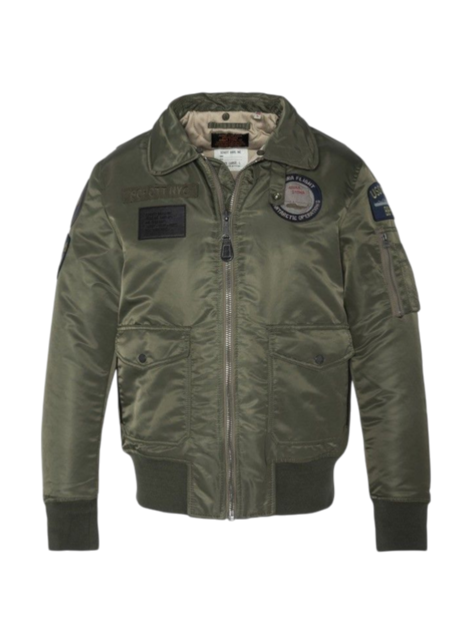 Bomber Jacket Schott OHARAVINT-RS Army Khaki