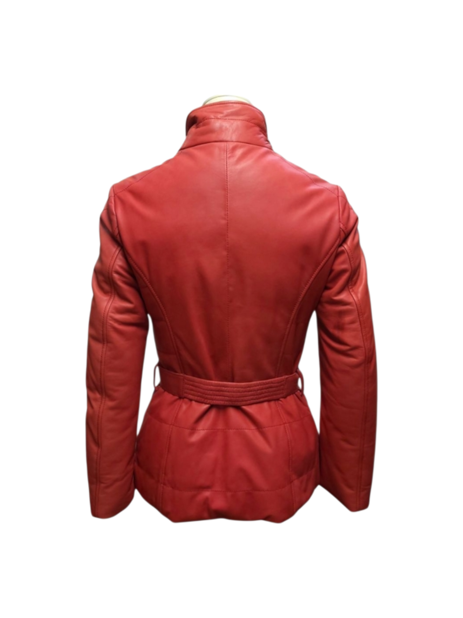 Piumino in Pelle Rossa