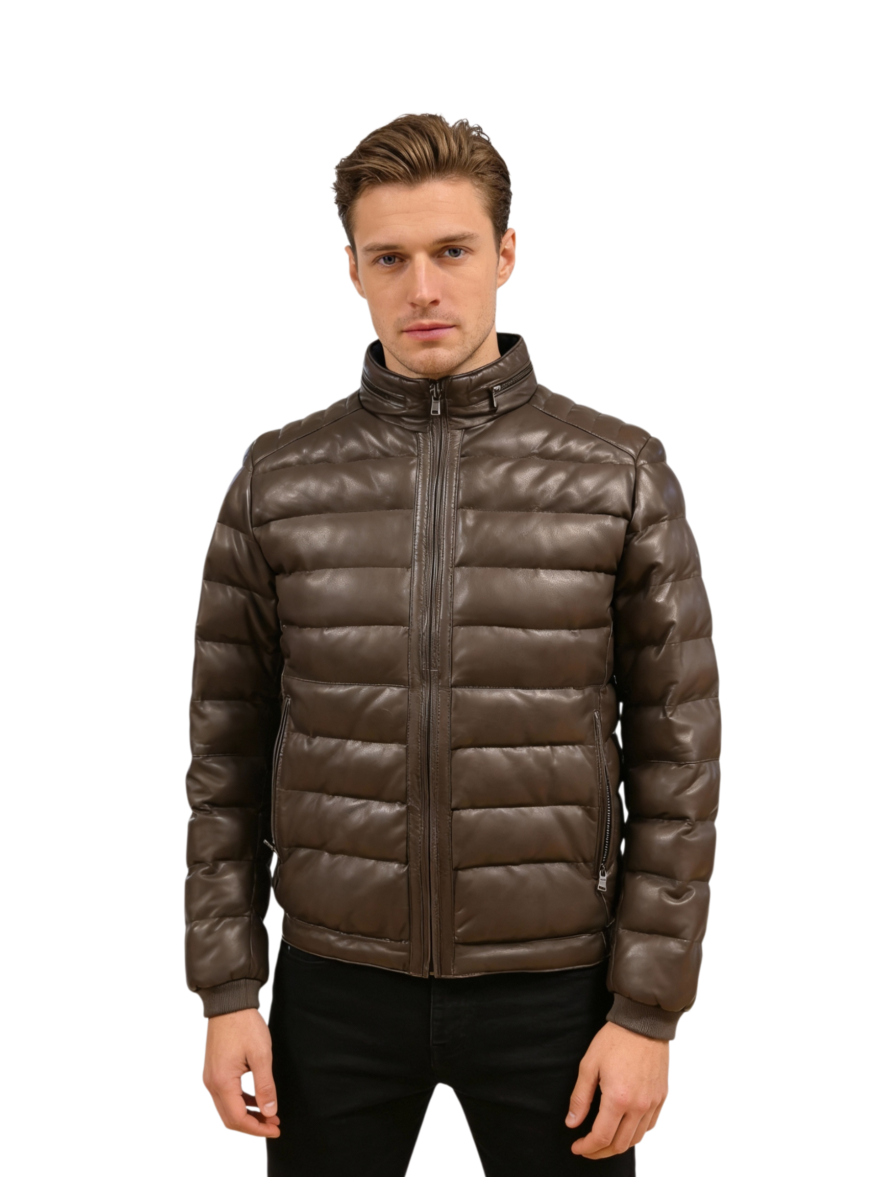 Piumino in Pelle Testa di Moro