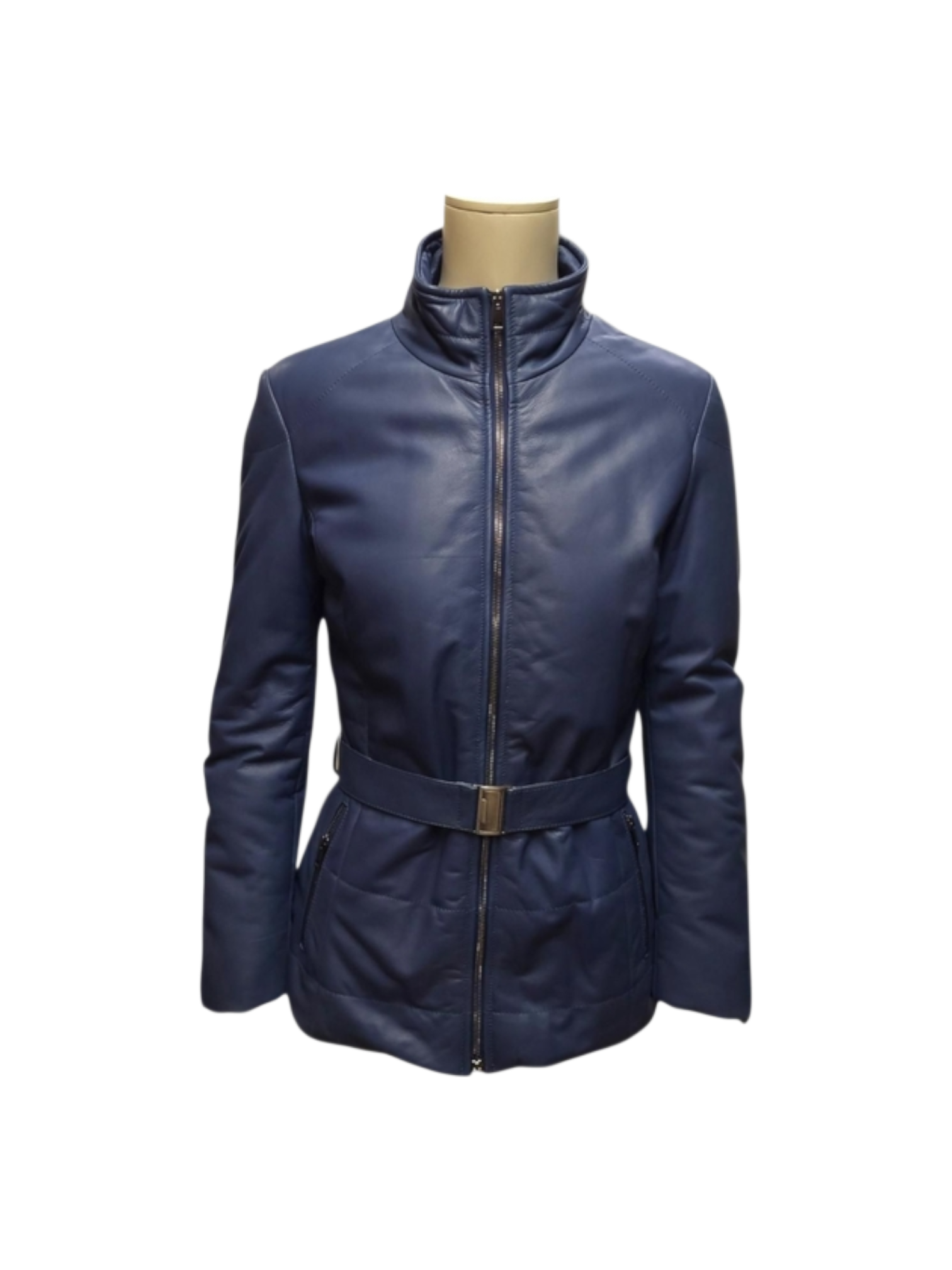 Piumino in Pelle Blu