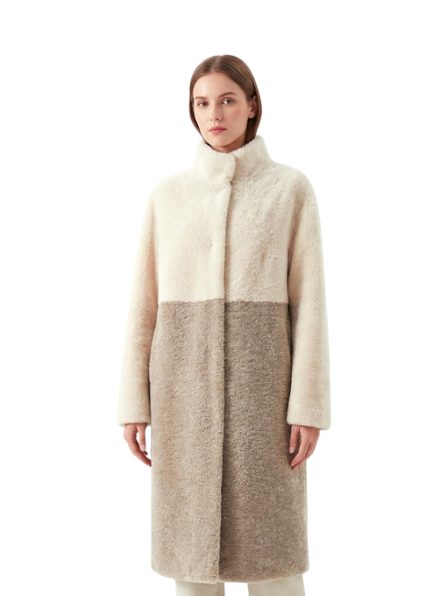 Cappotto Montone Beige Grey
