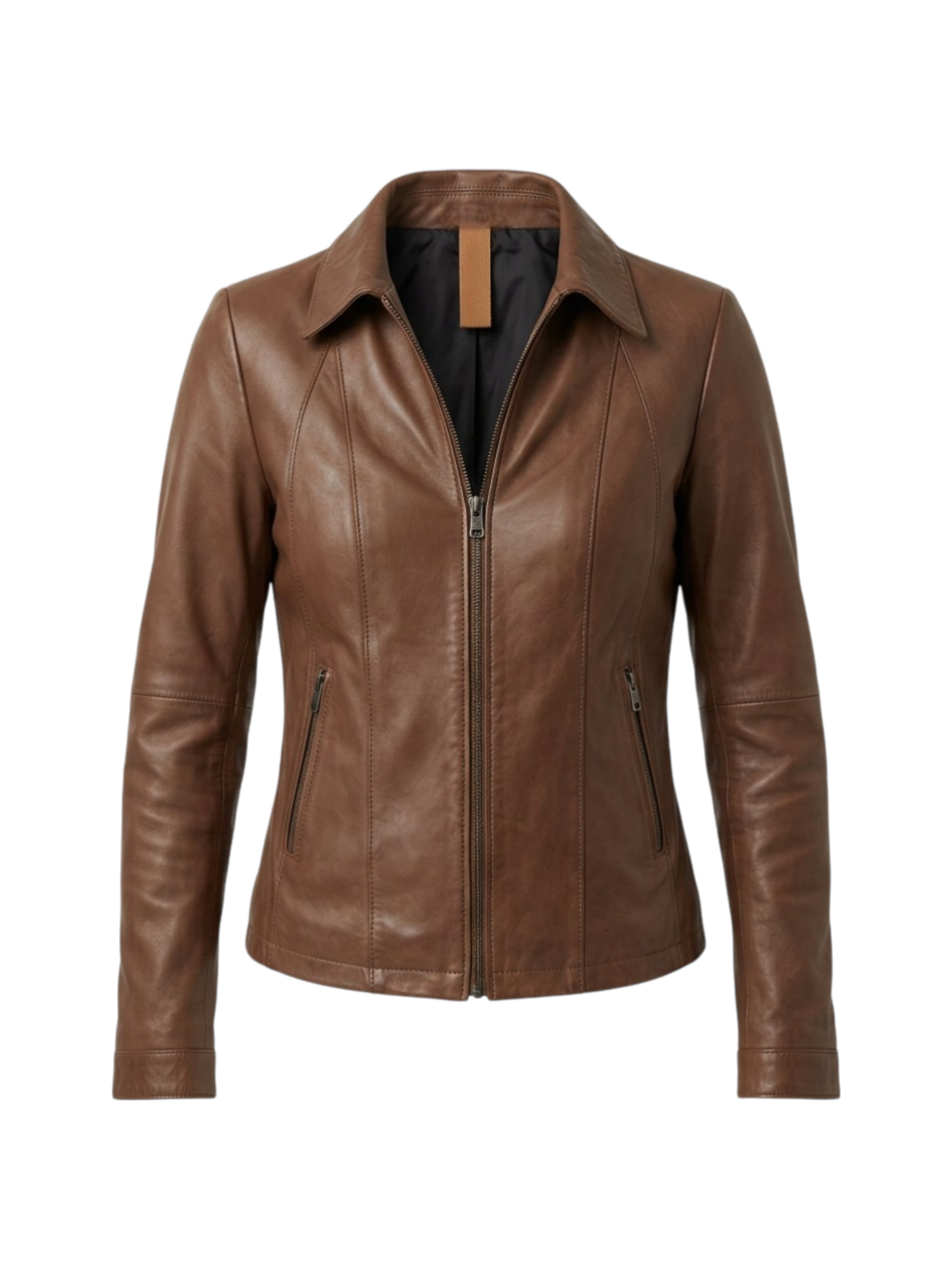 Giubbino Pelle Collo Camicia Cioccolato