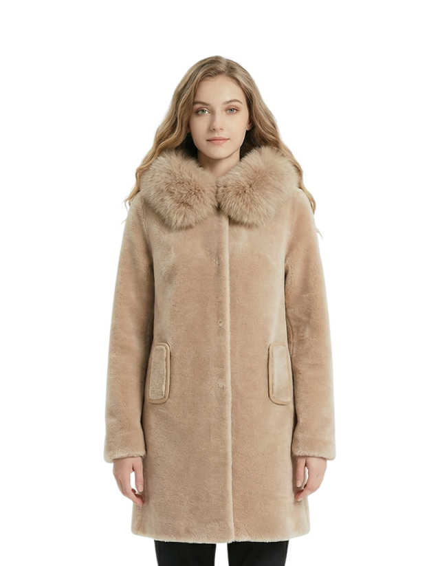 Cappotto in Lana Cachemire con Cappuccio e interno staccabile