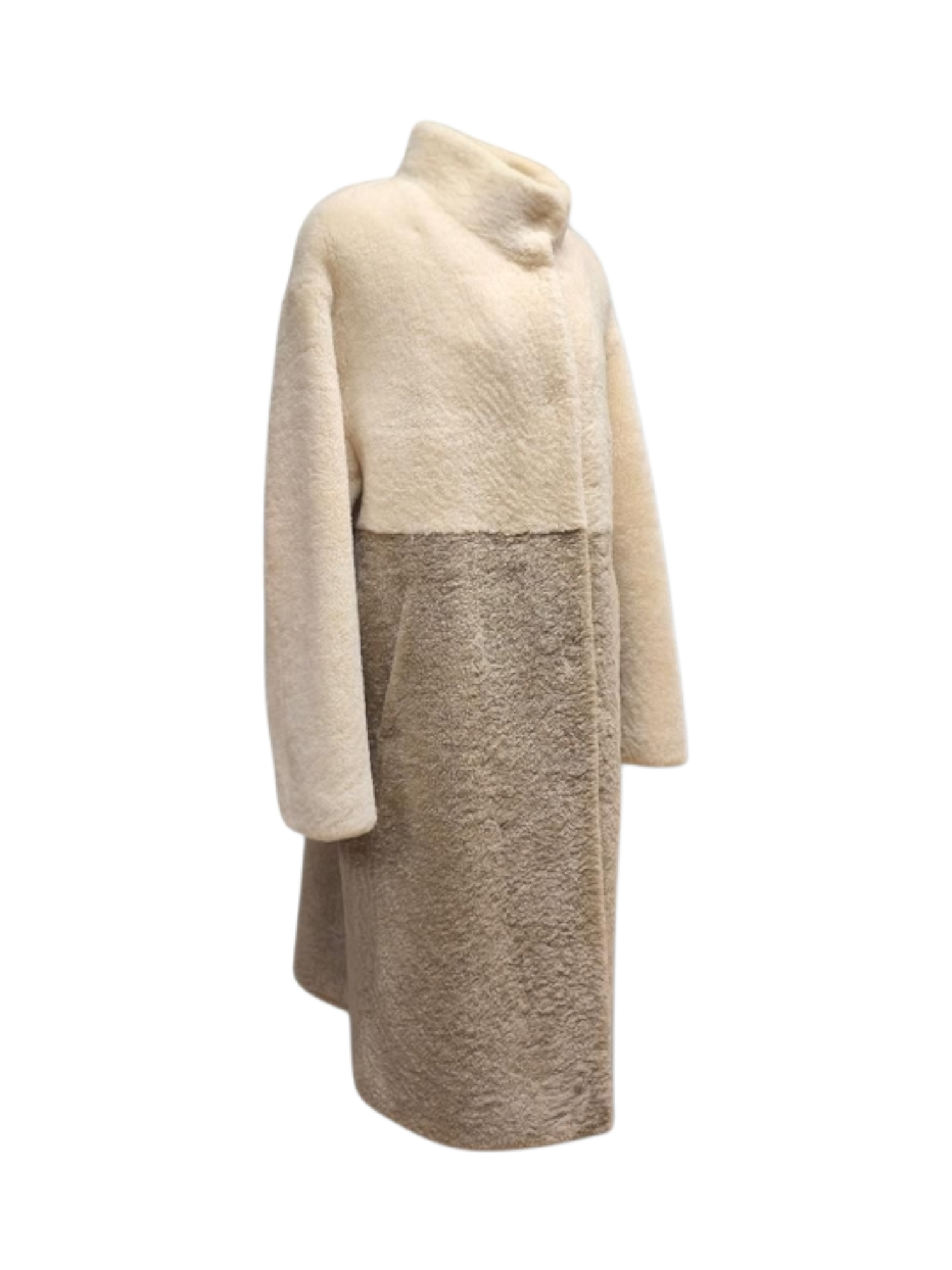 Cappotto Montone Beige Grey