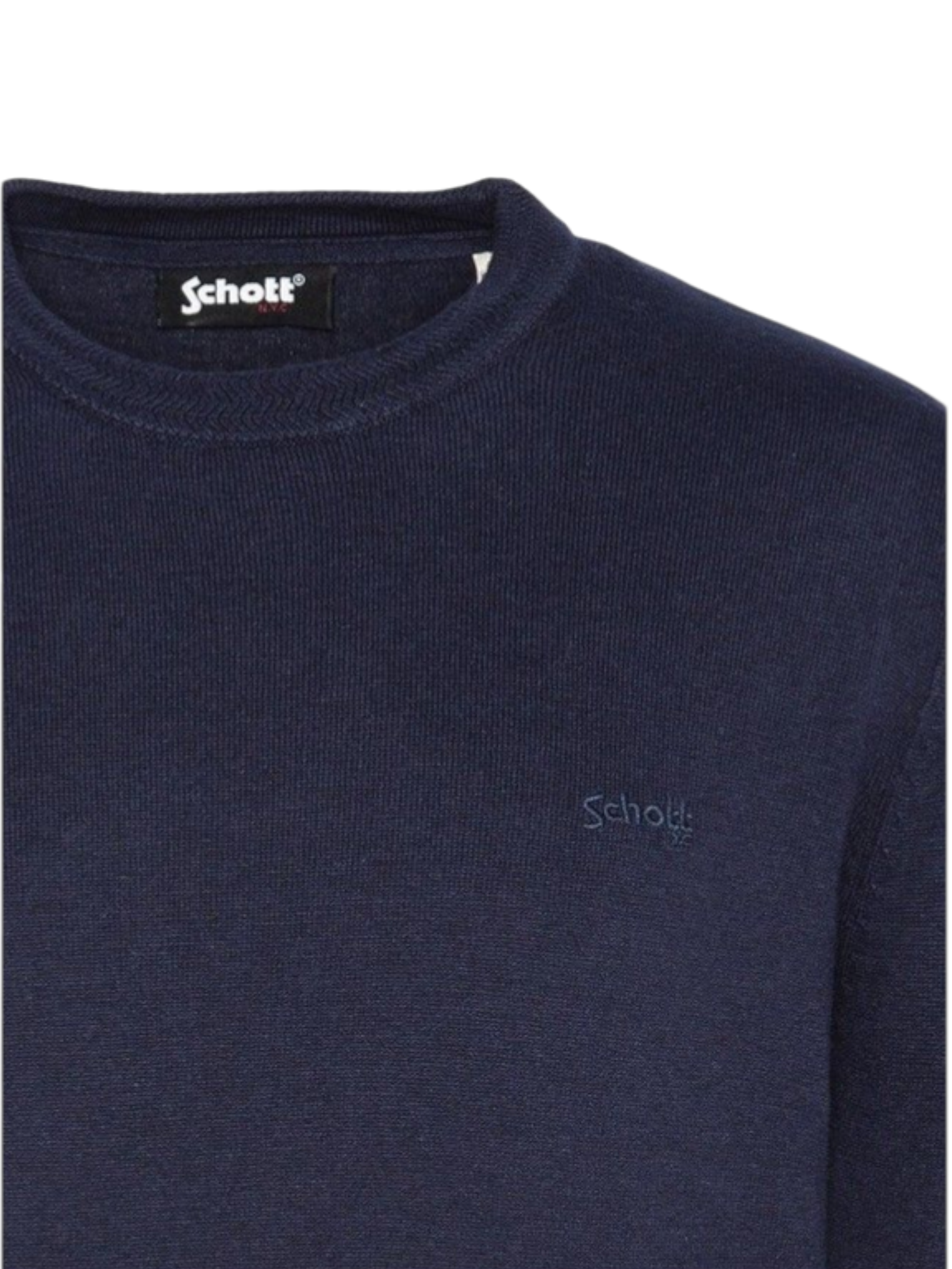 Schott PLBEAL1 Navy Maglione Girocollo