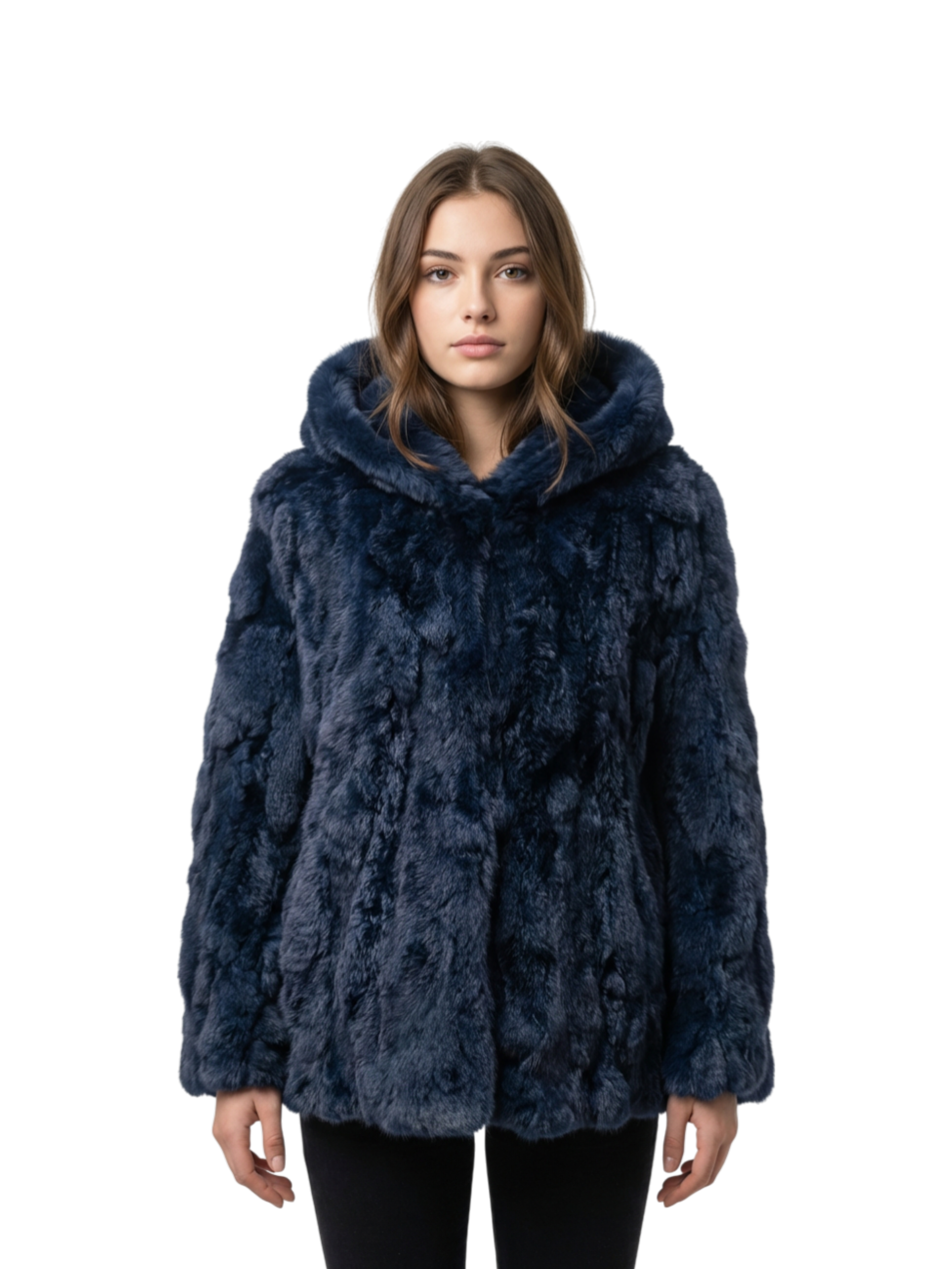 Giubbino Lapin Blu con Cappuccio