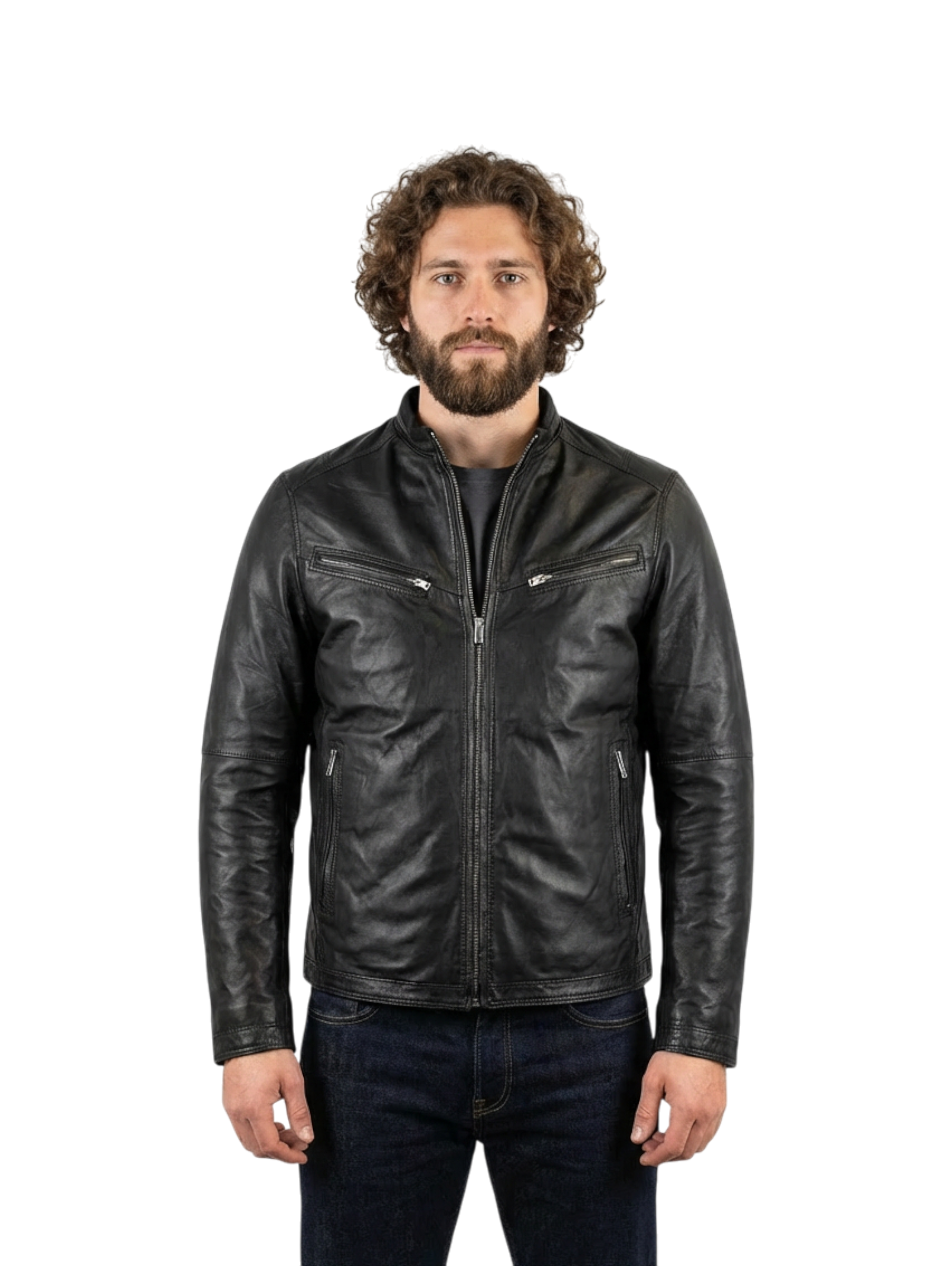 Giubbino Biker Nero imbottito