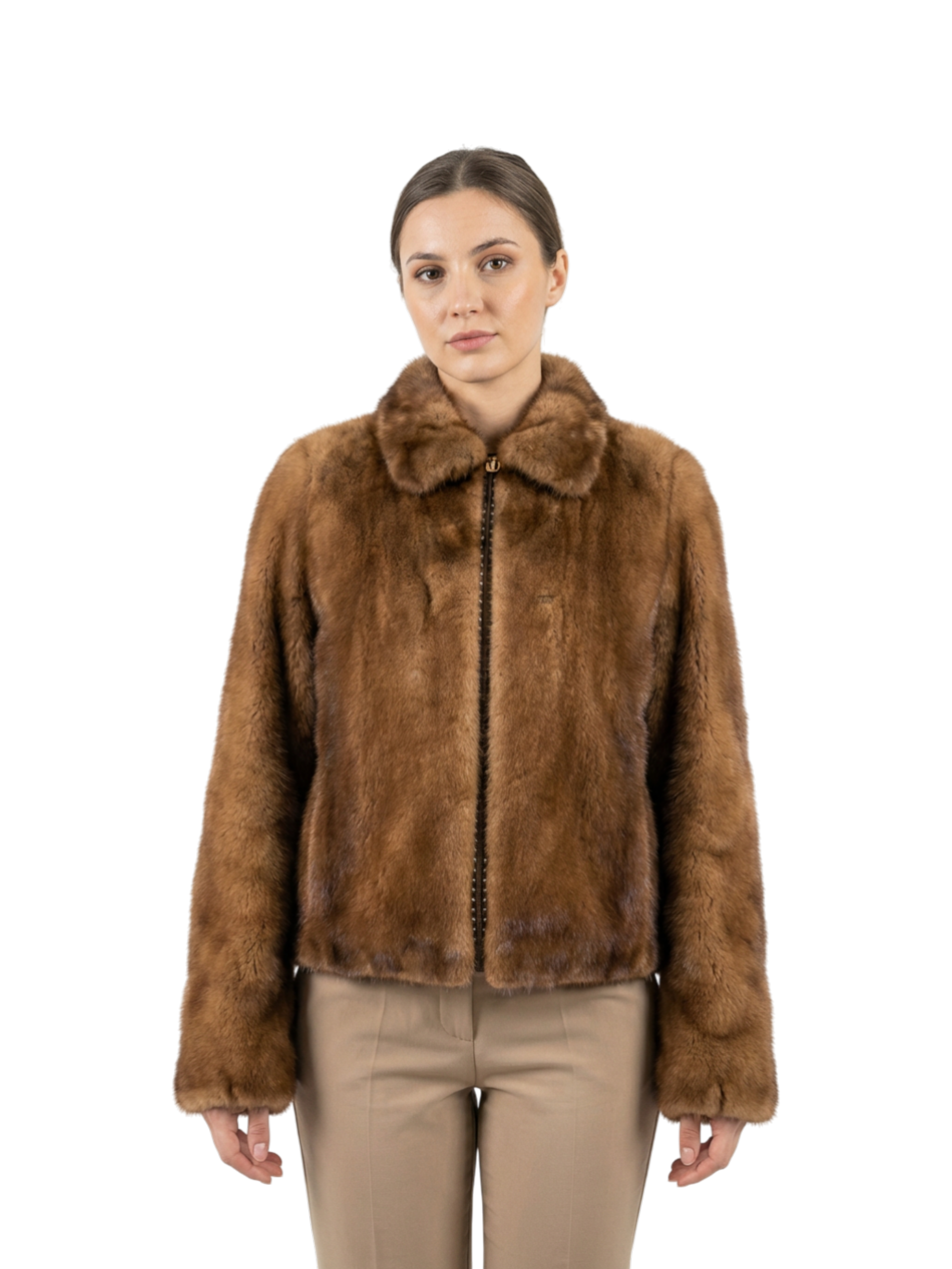 Giacca in Visone Naturale con Brillanti