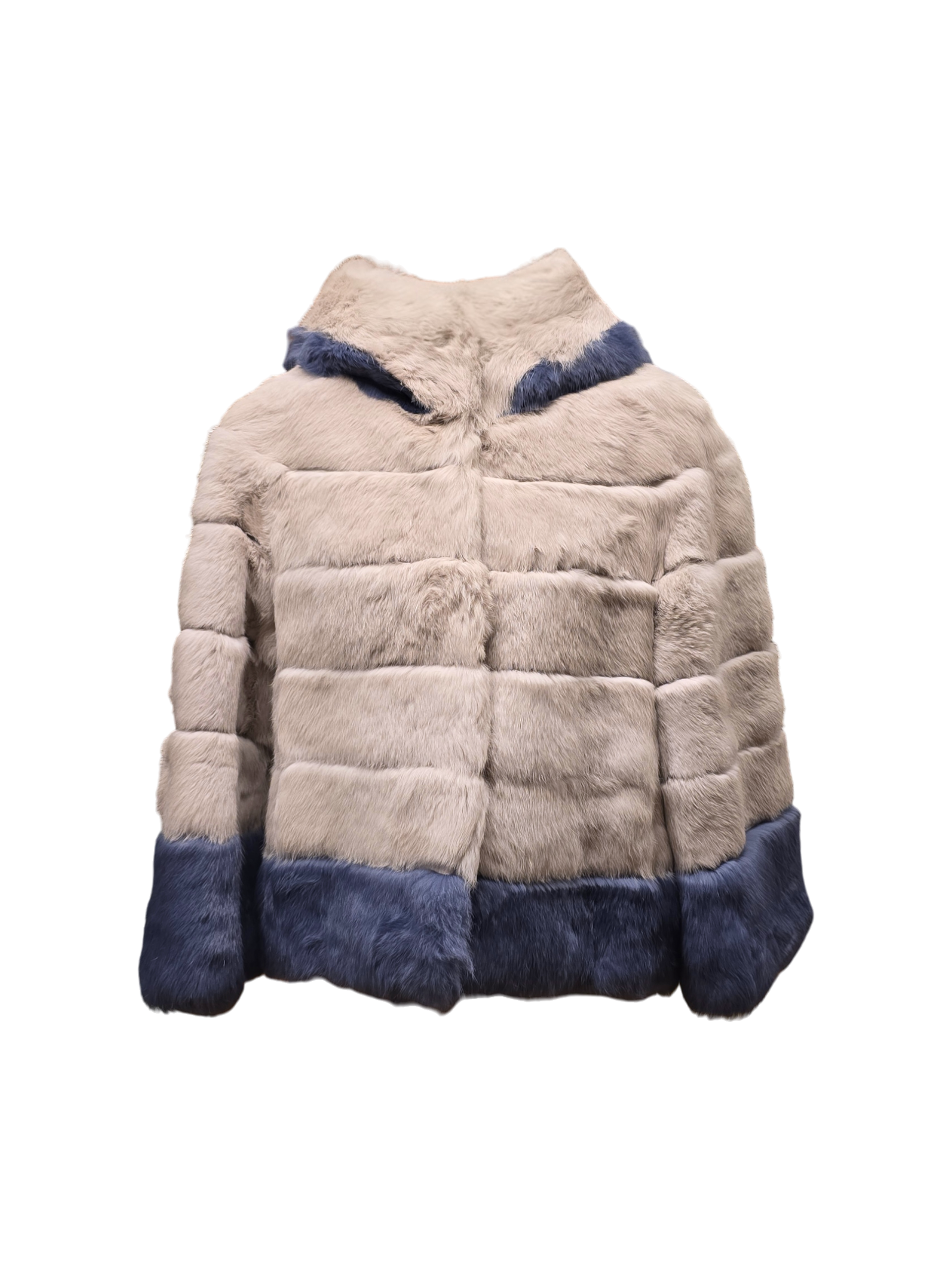 Giacca in Lapin Collo alto Bicolor