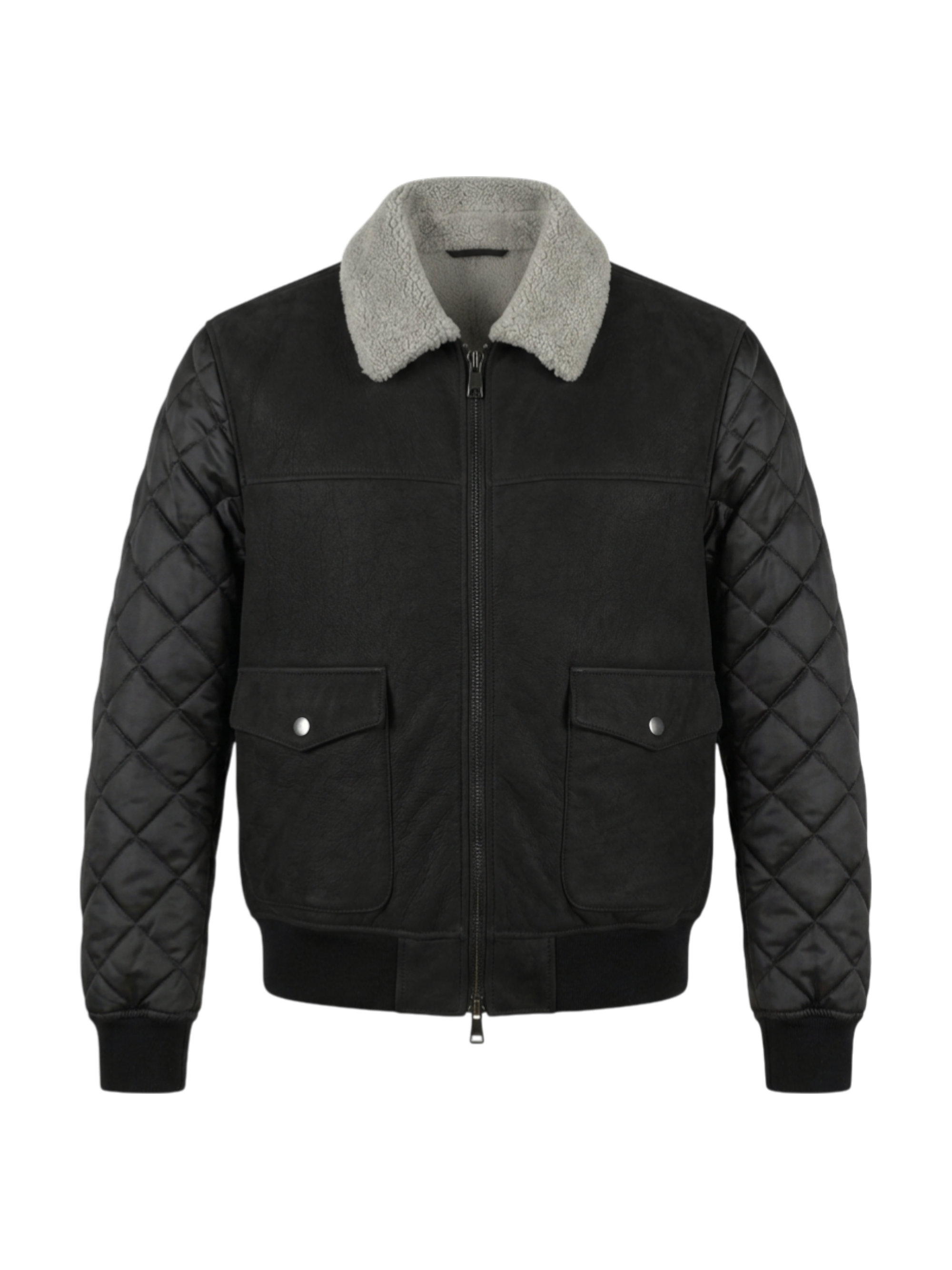 Montone Bomber Aviatore con maniche in Tessuto Trapuntato