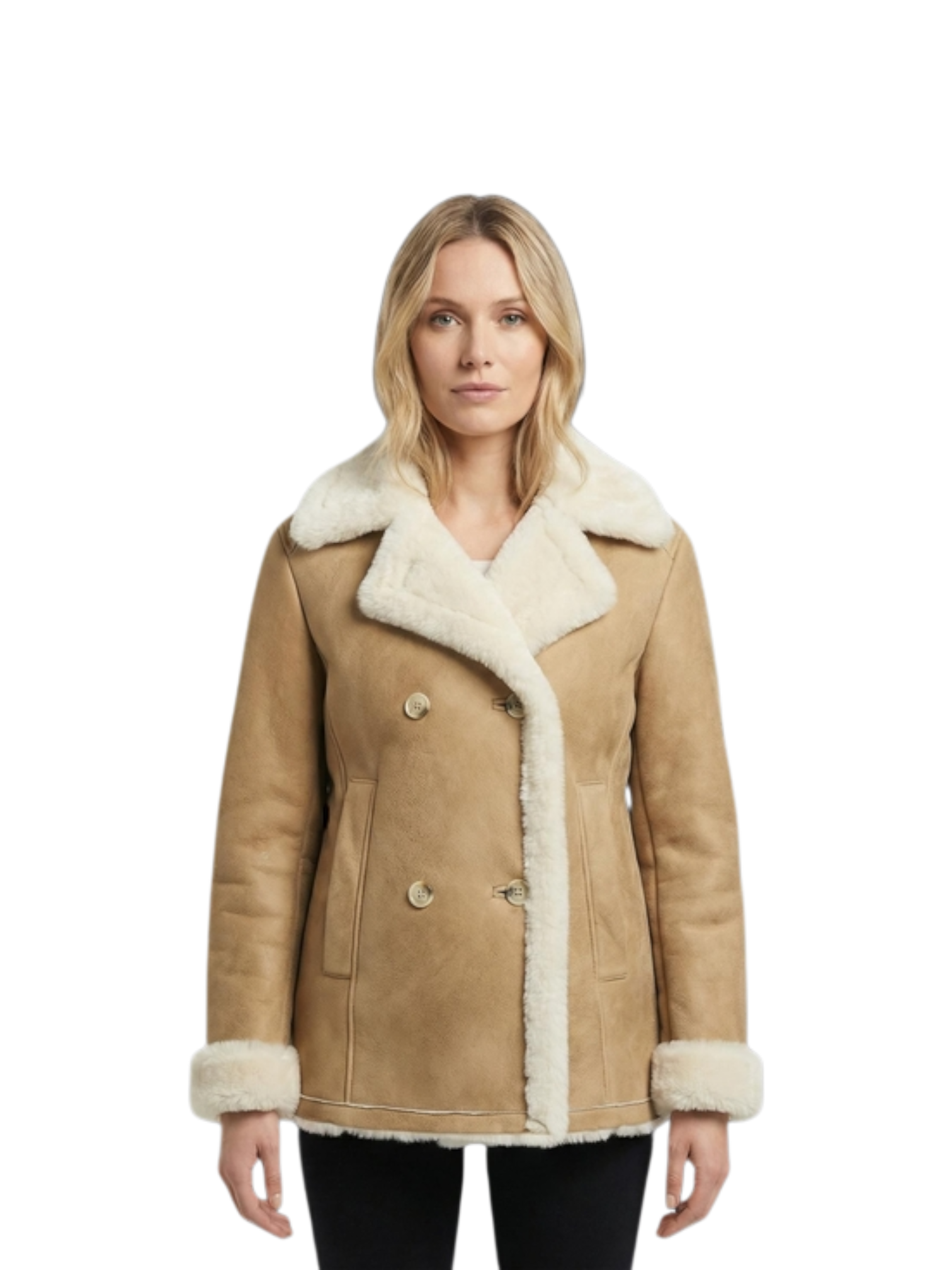 Montone doppiopetto Panna