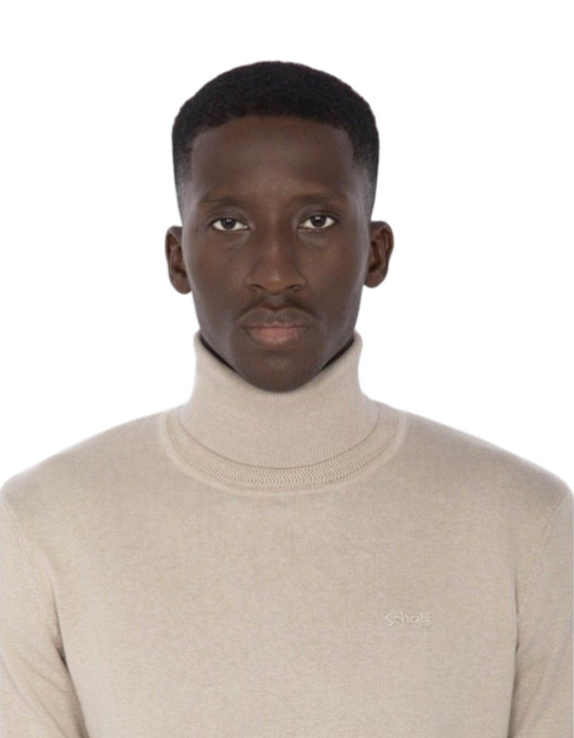 Maglione Schott PLBEAL4 Light Beige collo alto 