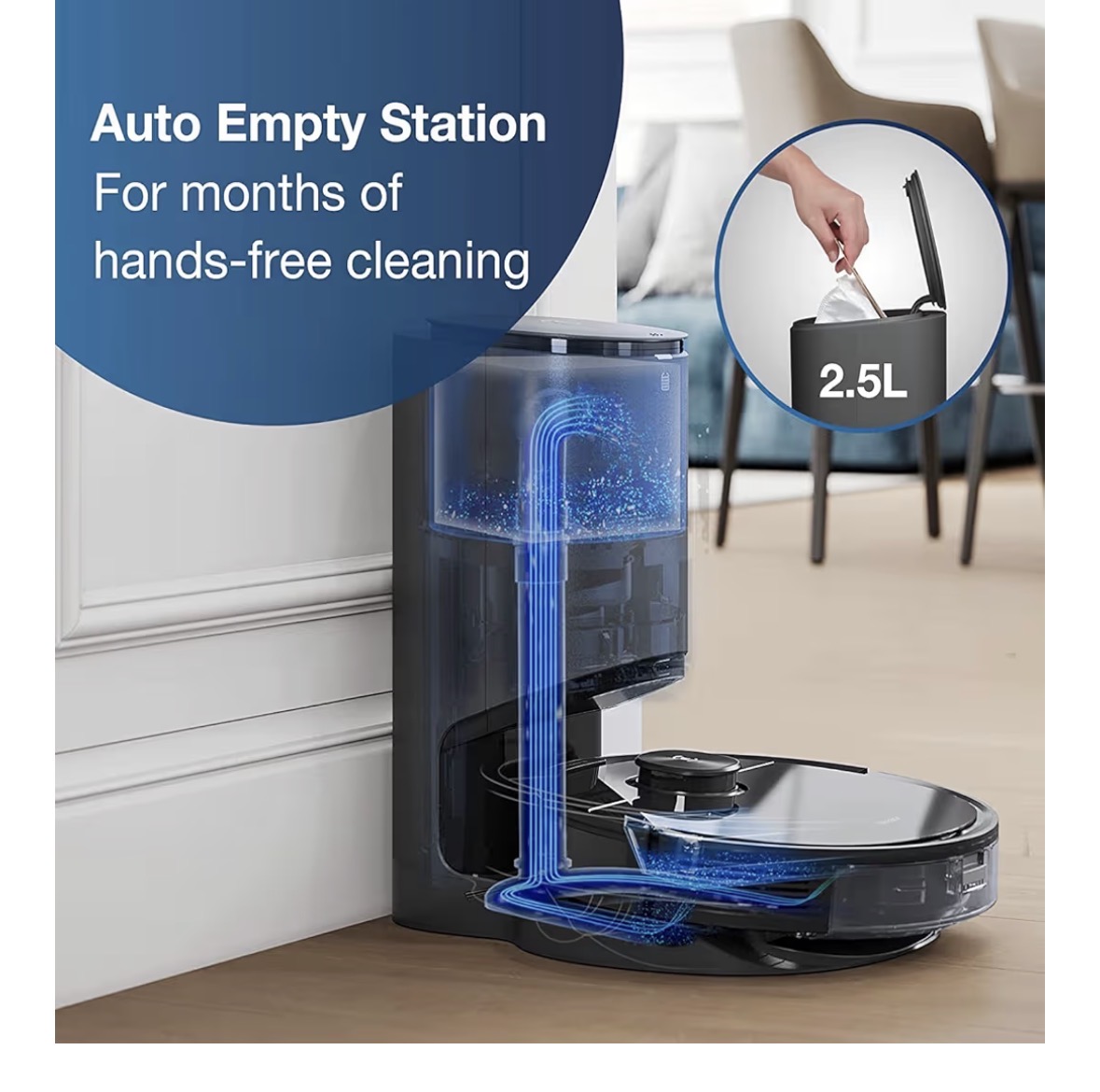 ECOVACS N8+ Vacuum & Mop Robot with Laser Mapping and Auto-Empty Station