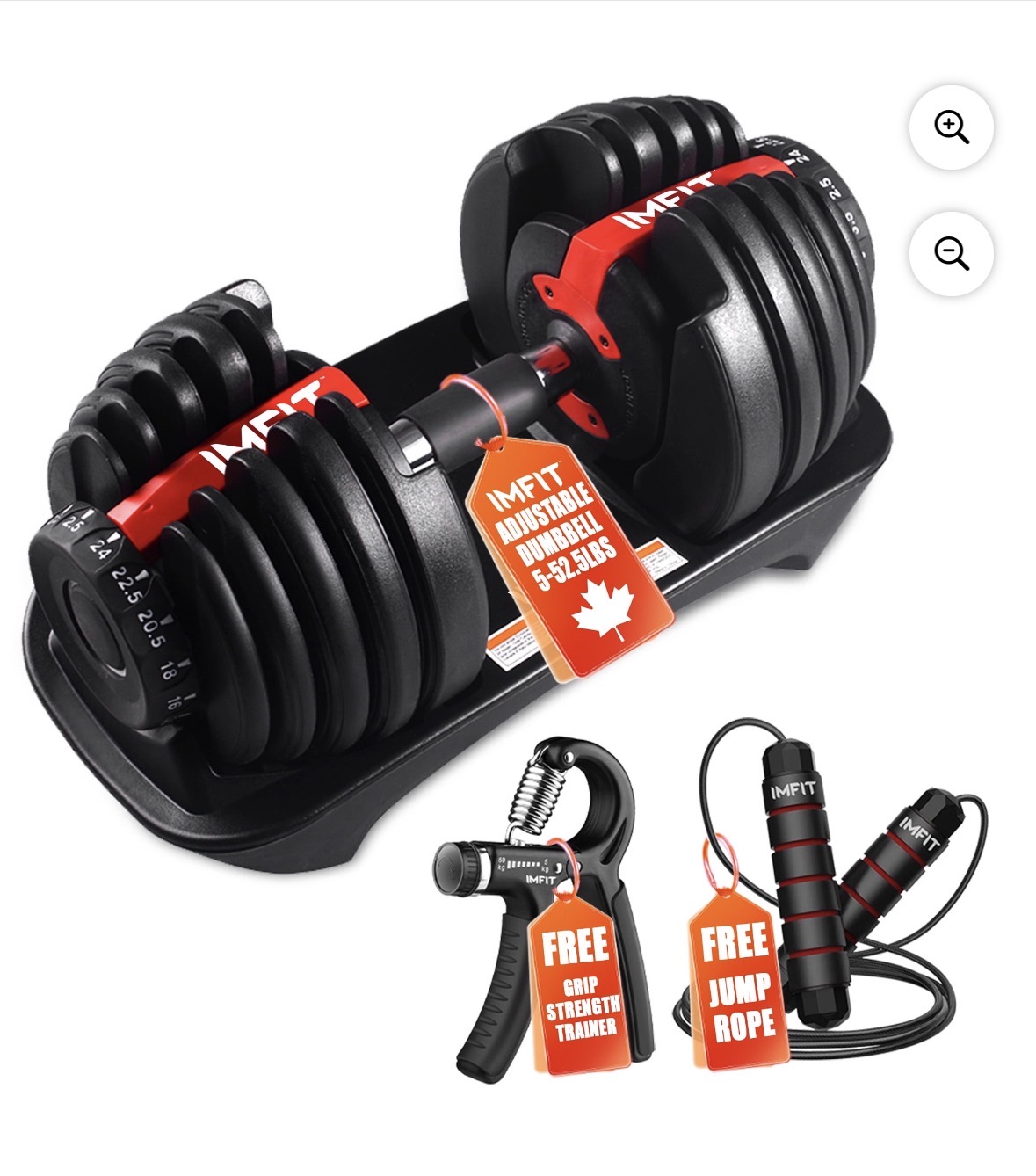 Adjustable Dumbbells Set (52.5 lbs) piece 1