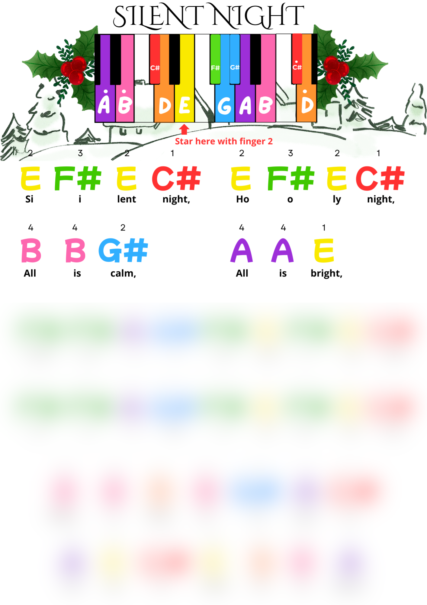 Silent Night - Partitura para principiantes