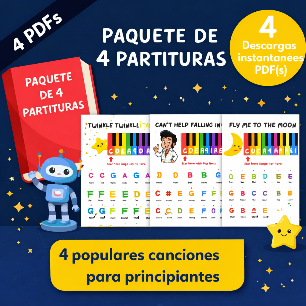 Paquete de 4 partituras digitales