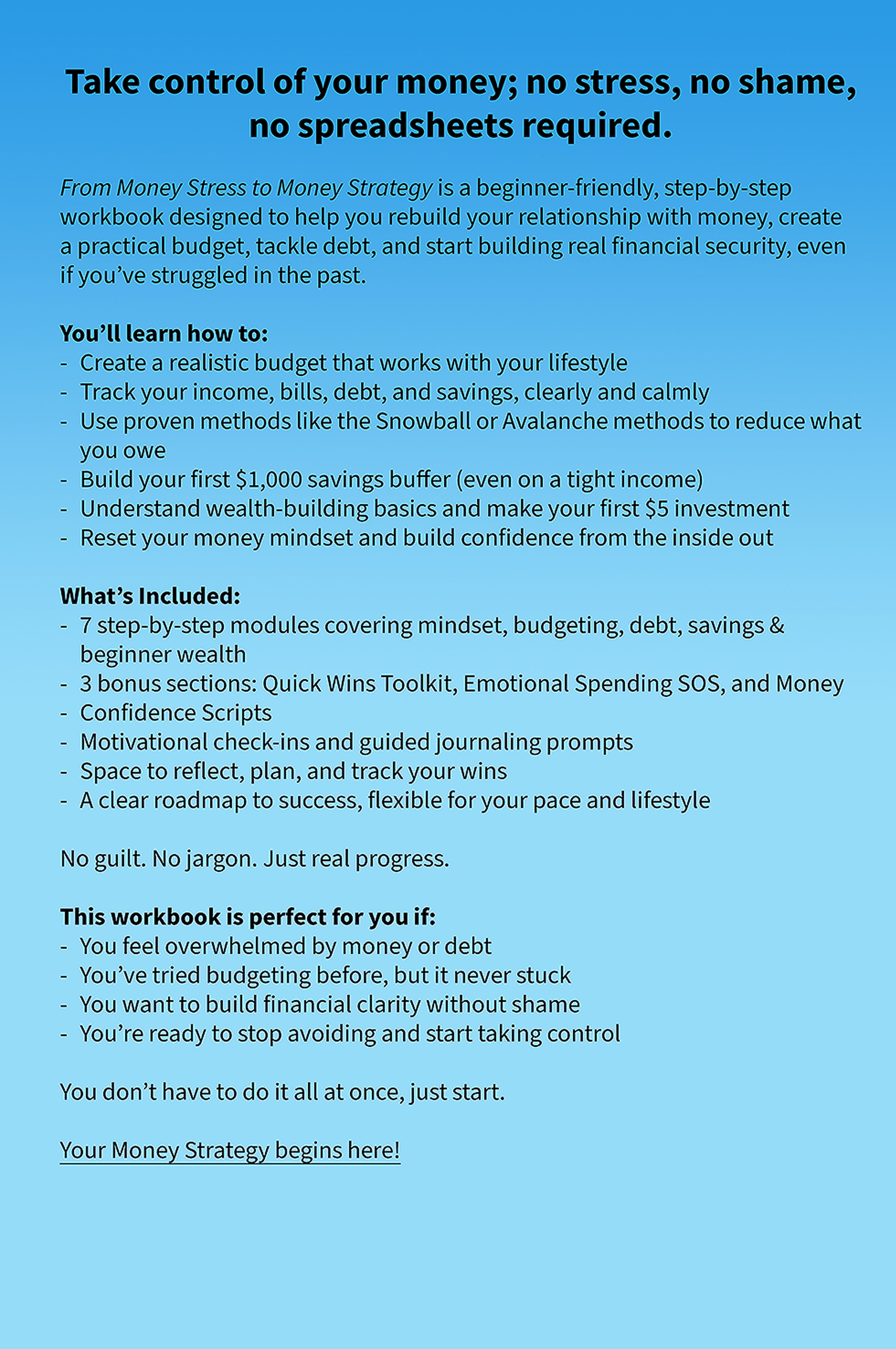 From Money Stress to Money Strategy - eBook (EPUB Version)