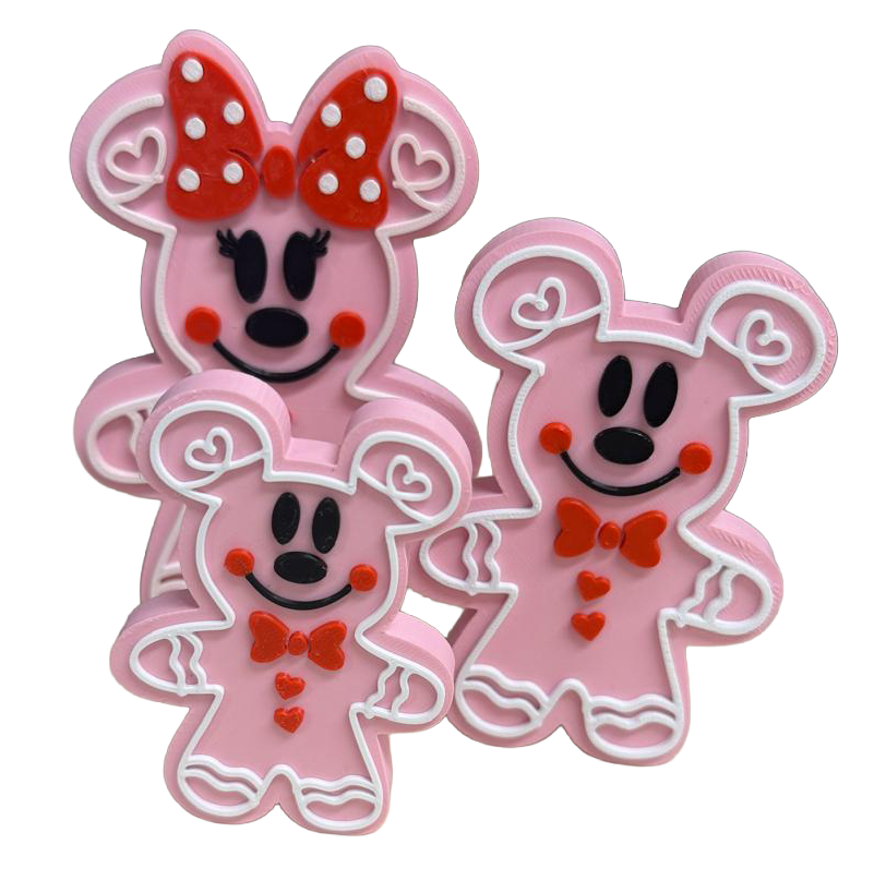 Minnie Valentine's Day Pink Gingerbread Decorations