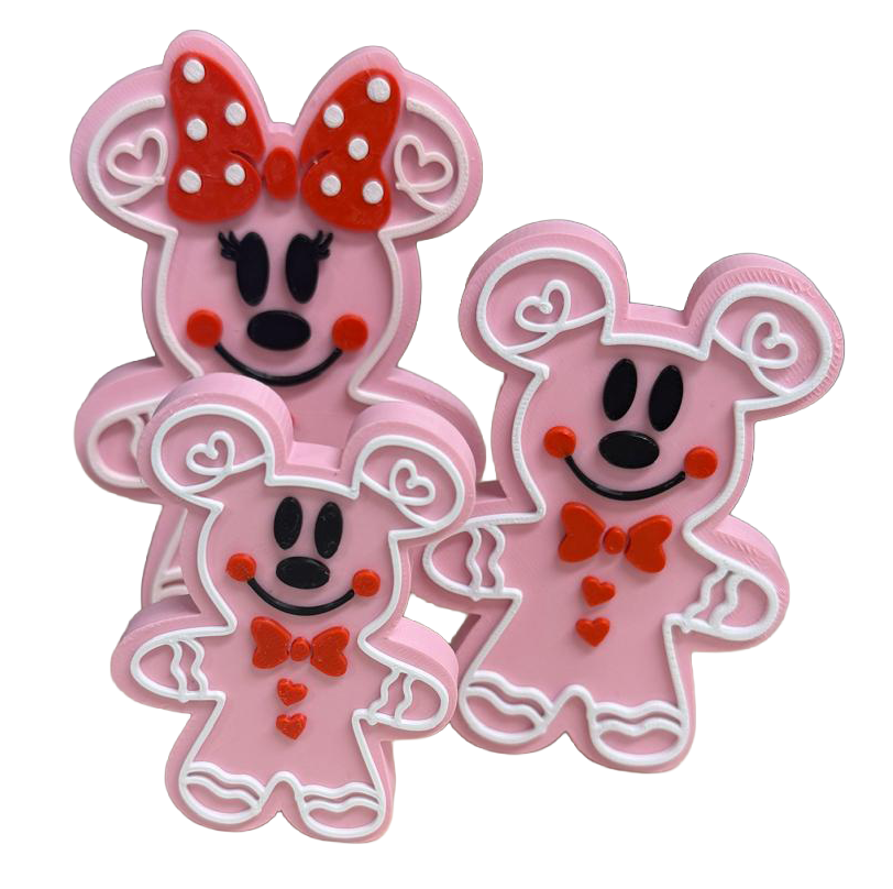 Mickey  Valentine's Day Pink Gingerbread Decorations