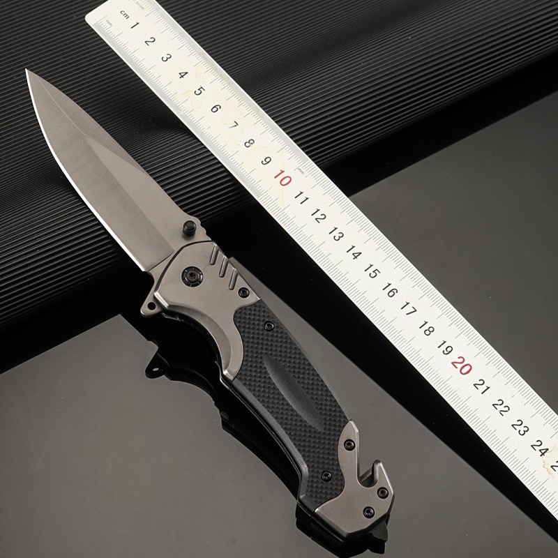 Tactical Folding Knife - CNC Multifunctional EDC Pocket Knife with Rope Cutter & Glass Breaker