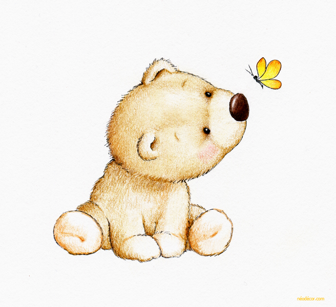 Cadre décor ref : Ourson Papillon