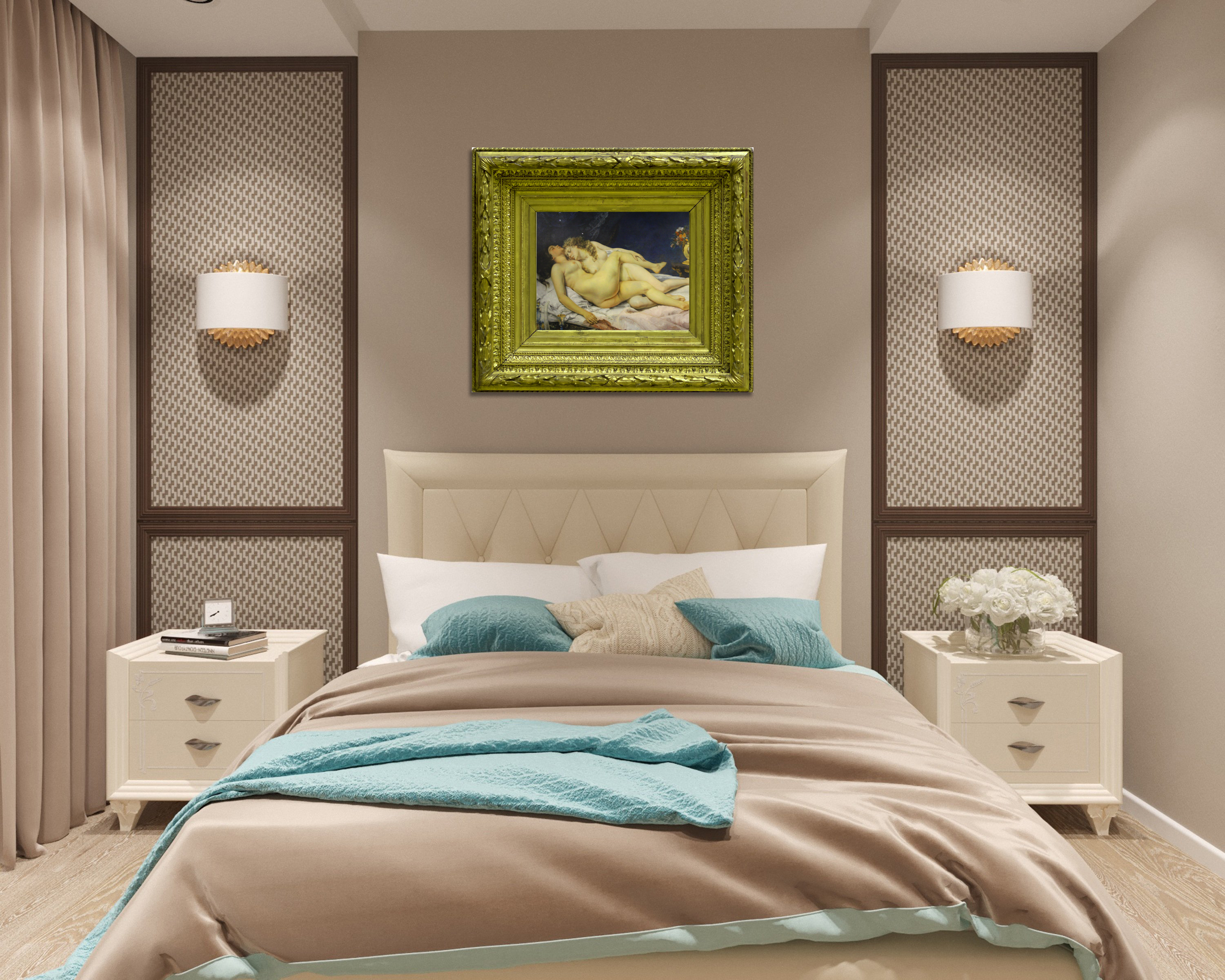 Cadre décor ref : Amantes cadre doré