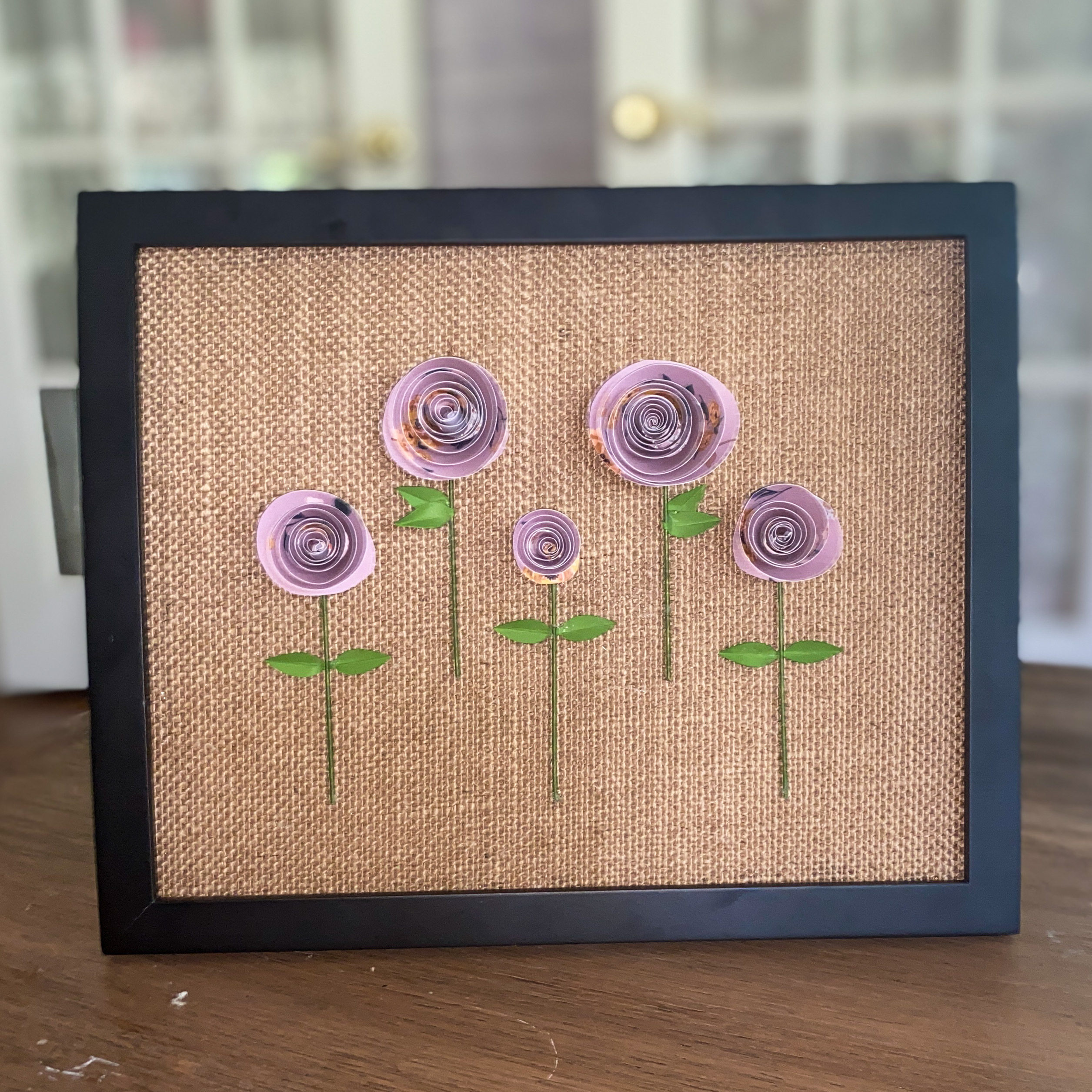 Stemmed Paper Rolled Rose Frame