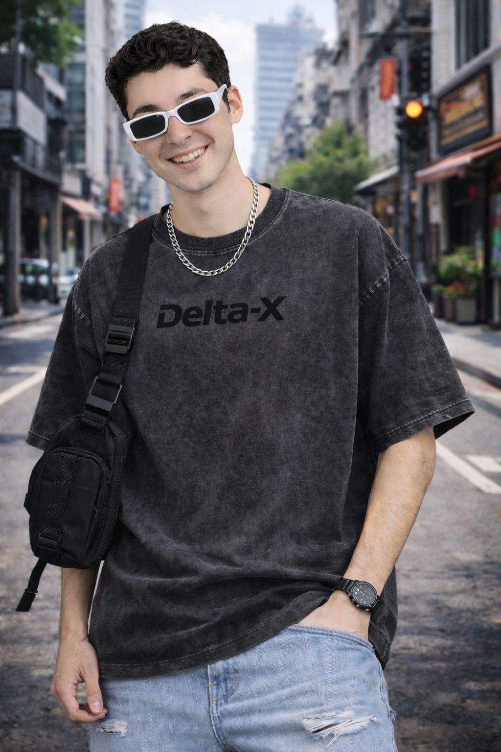 Delta-X Washed Black T-Shirt