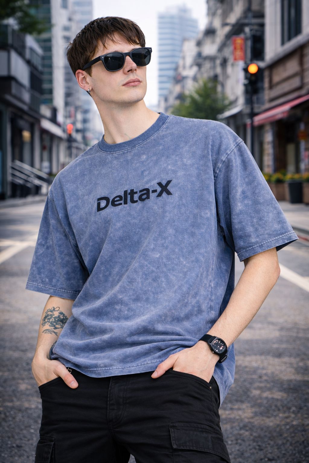 Delta-X  Acid Wash Oversized T-Shirt