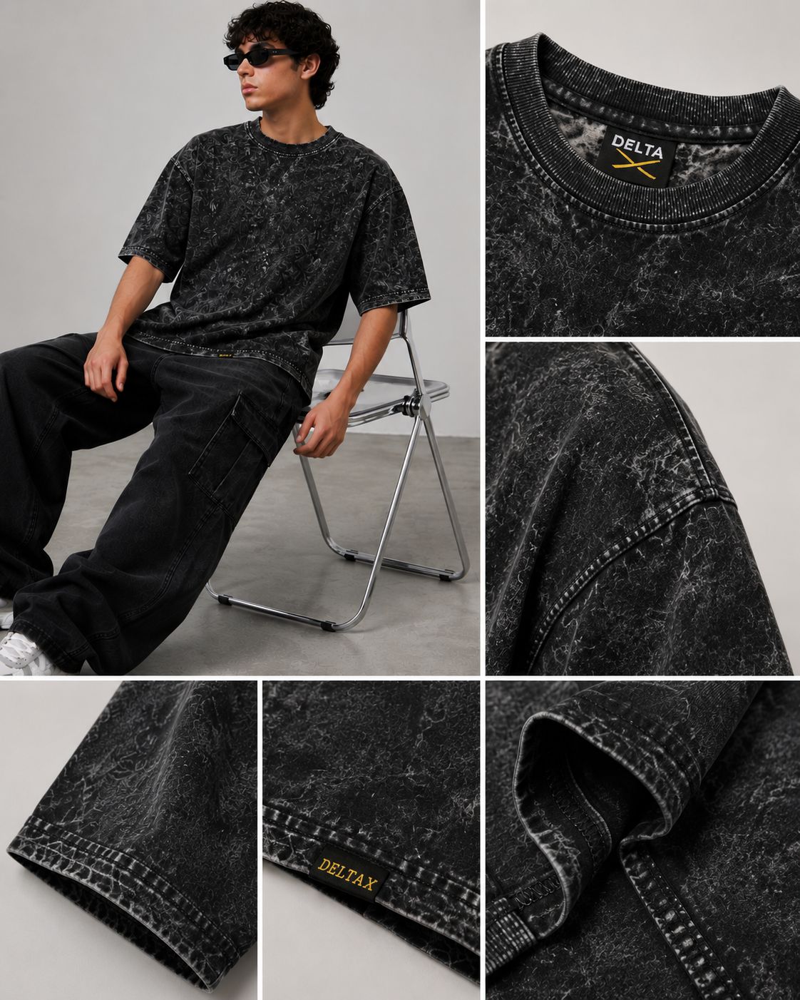 Acid washed Denim Oversized  T-shirts 
