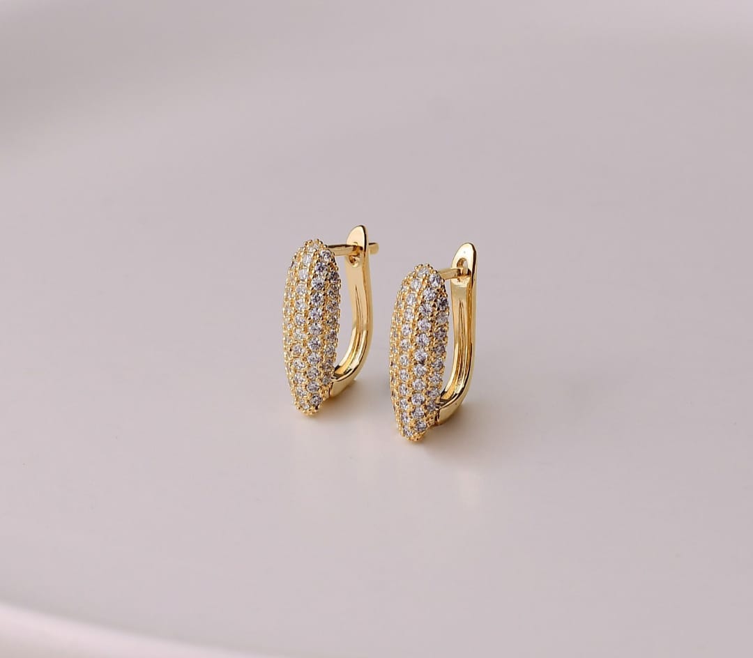 Brinco Dourado Cravejado