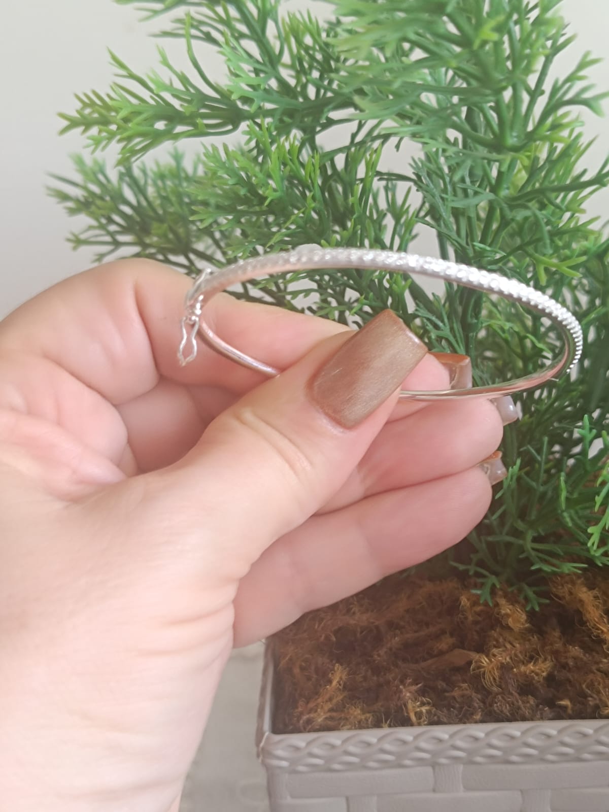 Bracelete Prateado Cravejado