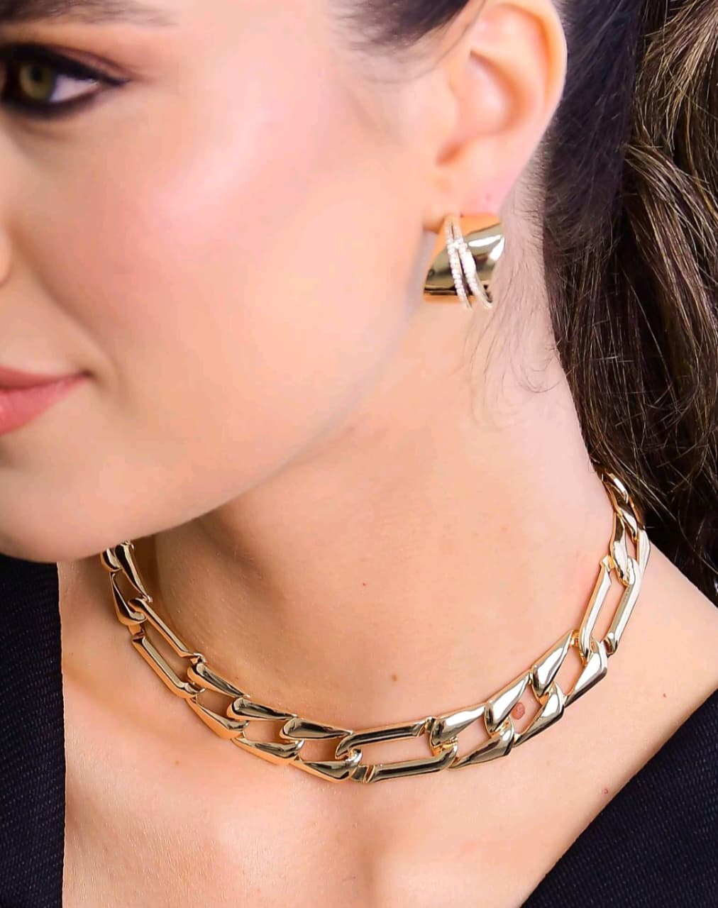 Corrente Grossa Elos Dourados