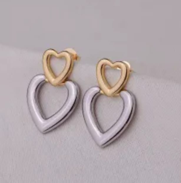 Brinco Coração Dois Banhos