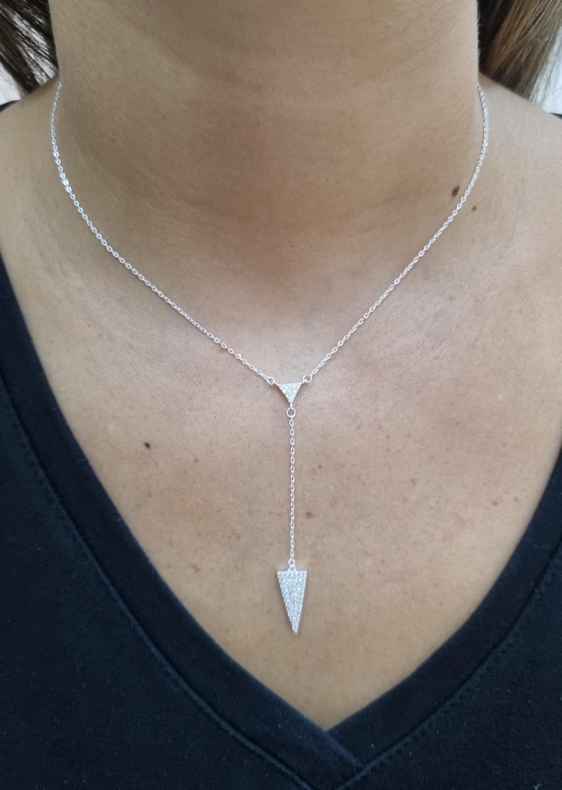 Colar Gravatinha em Prata 925 Rodinado