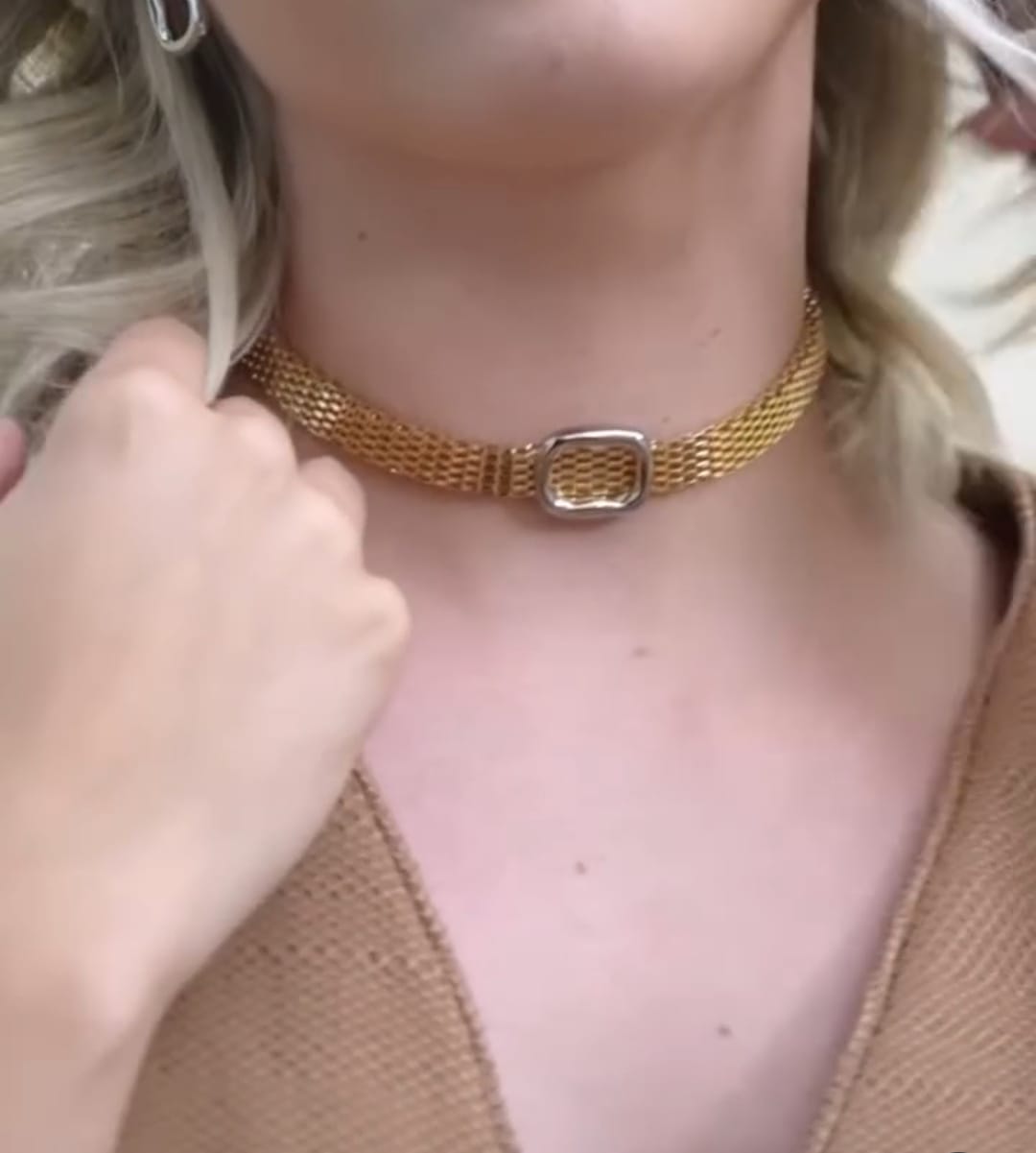 Gargantilha Choker Dourada