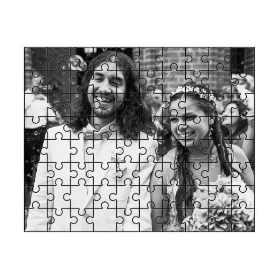 Mini Rompecabezas personalizable de una foto en blanco y negro