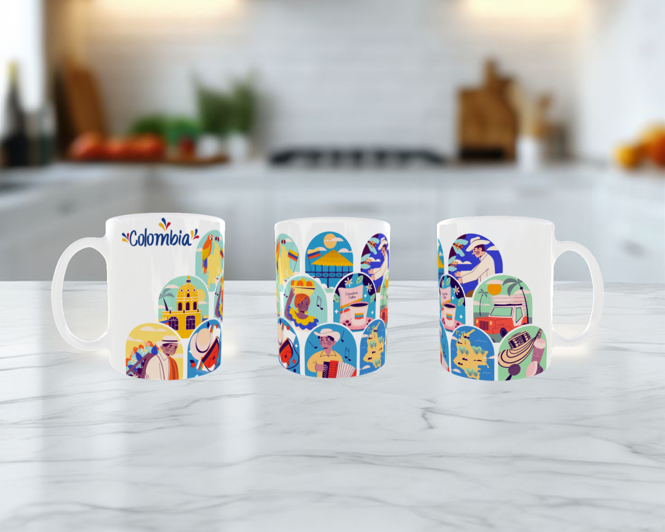 Taza Colombia con Diseño Cultural