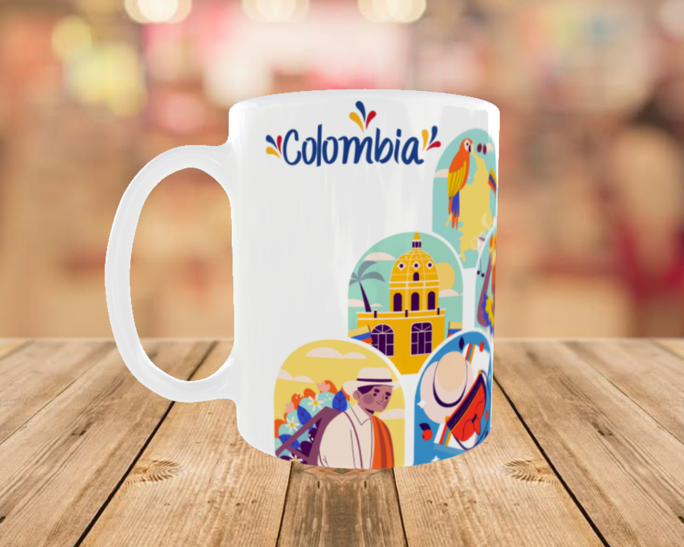 Taza Colombia con Diseño Cultural