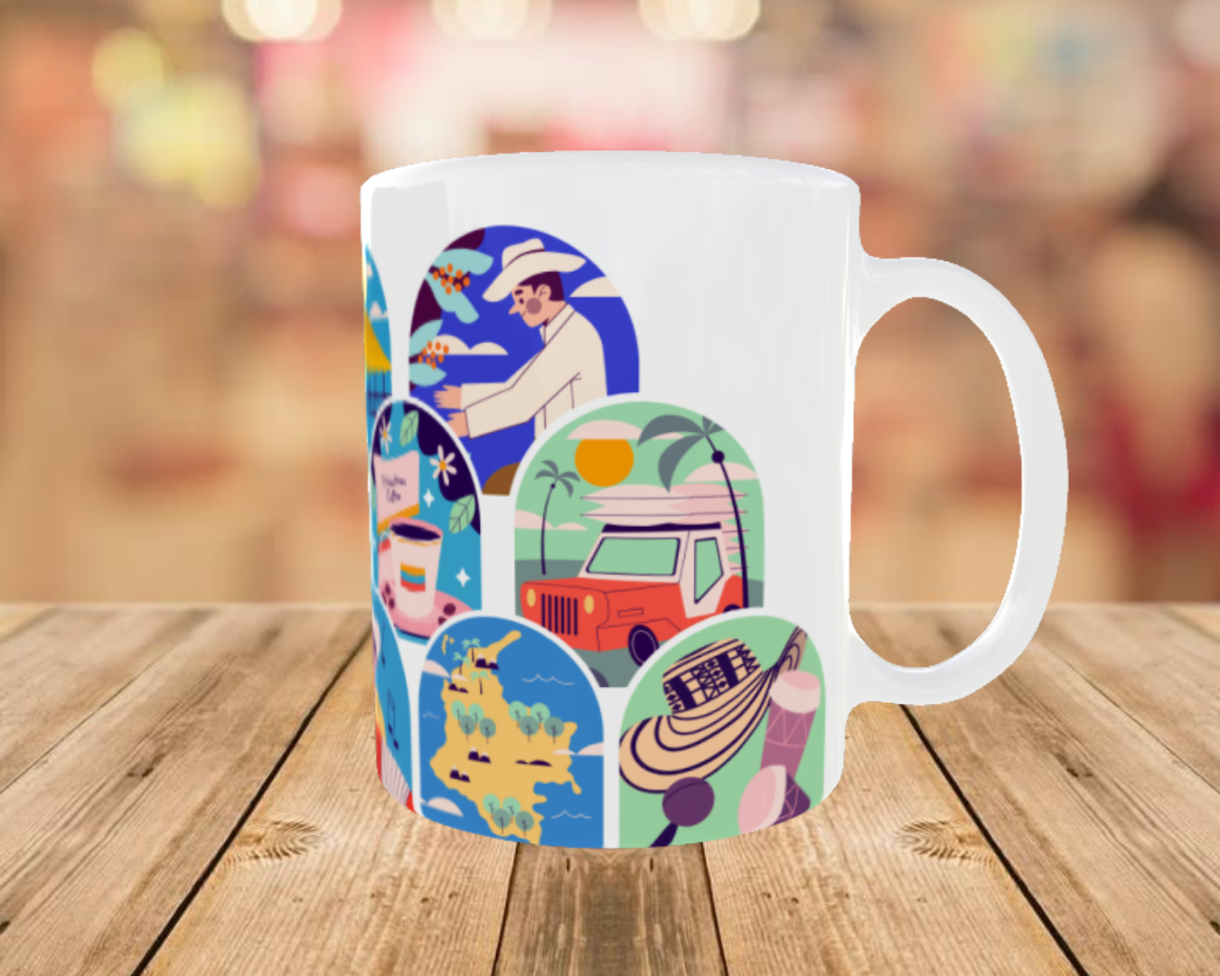 Taza Colombia con Diseño Cultural